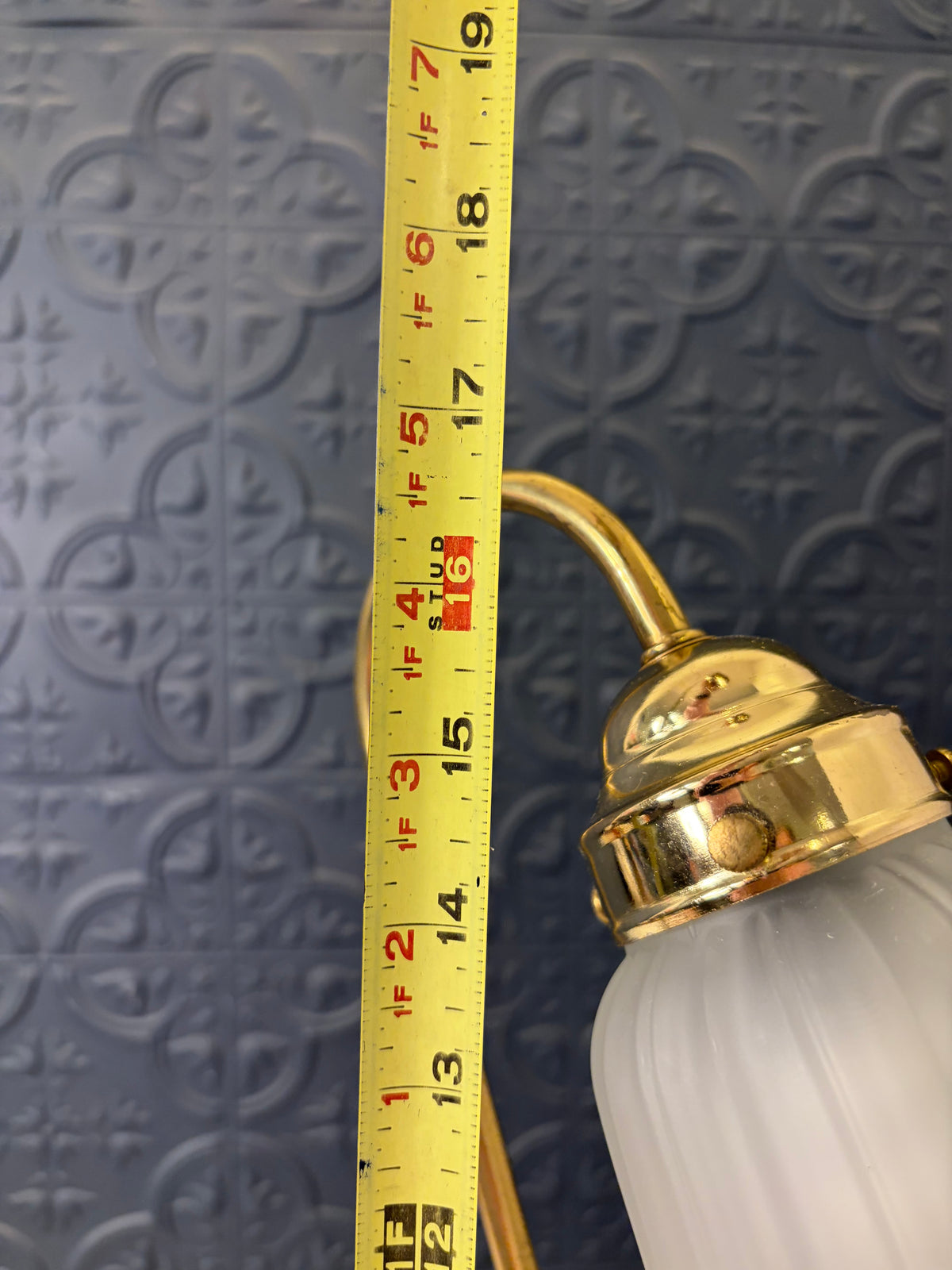 Brass Gooseneck Lamp with Satin Glass Shade