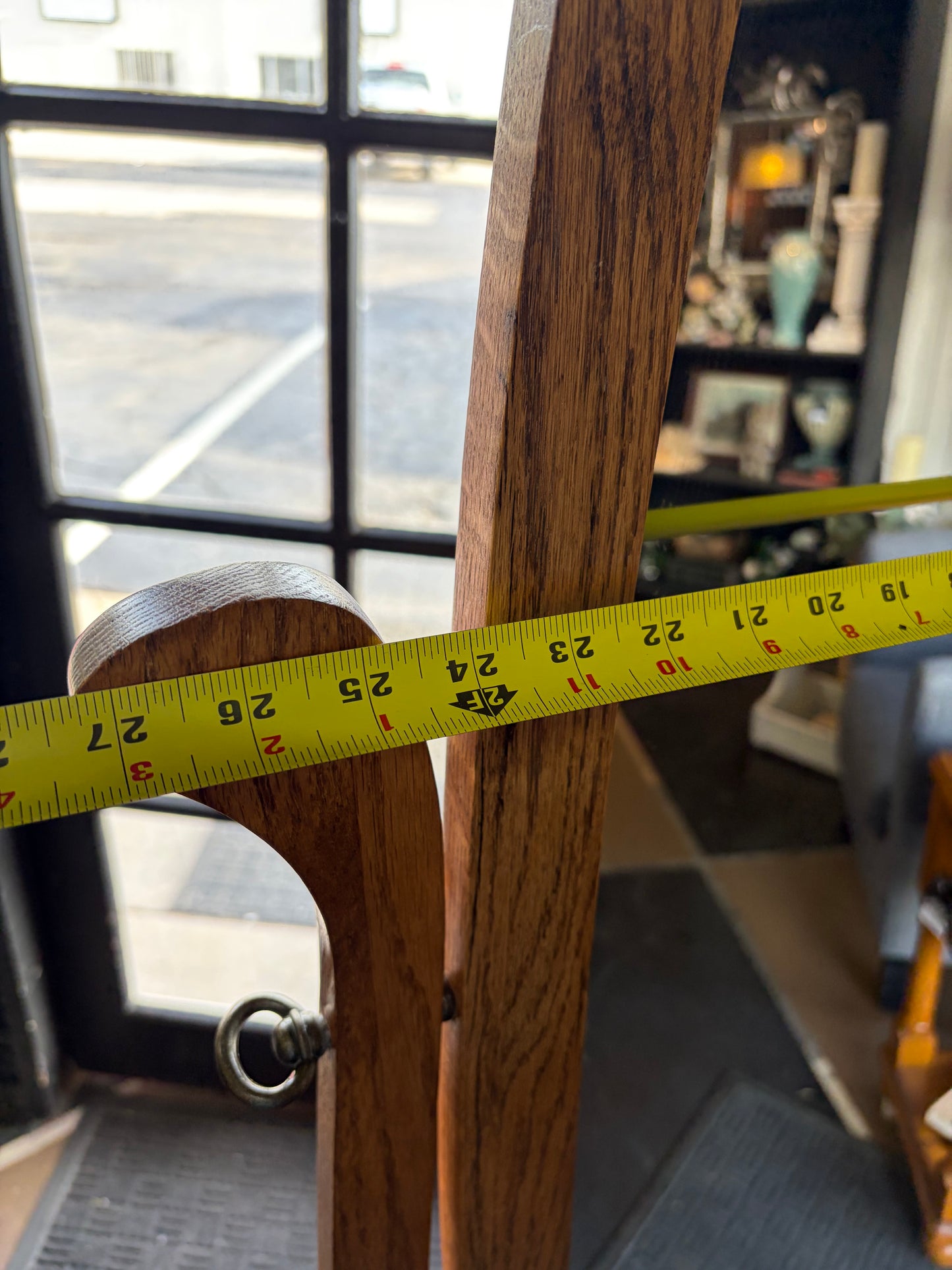 Oval Oak Standing Mirror