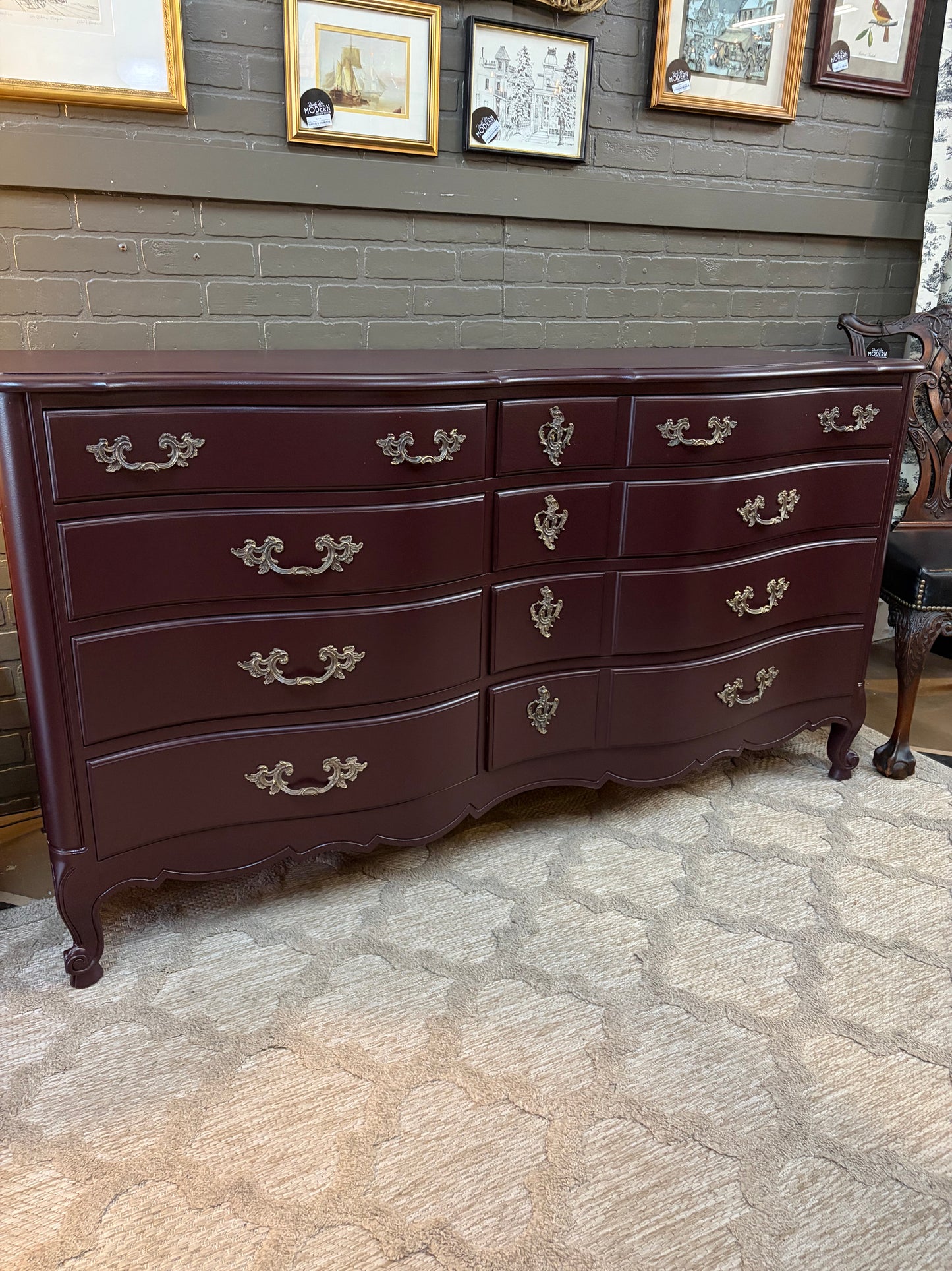 Dark Mahogany Painted National Furniture Dresser