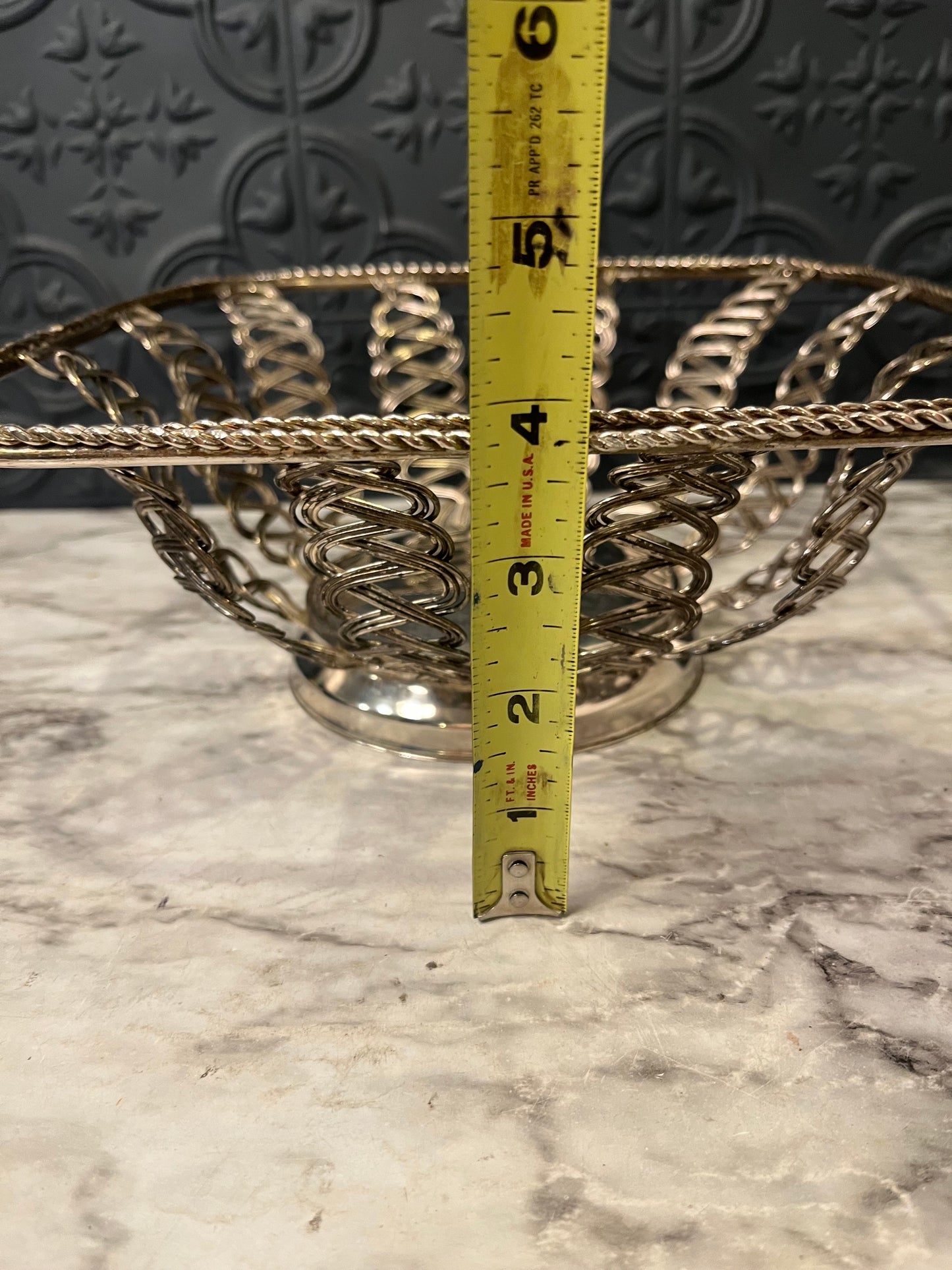 Vintage Silver Plated Wire Bread Basket