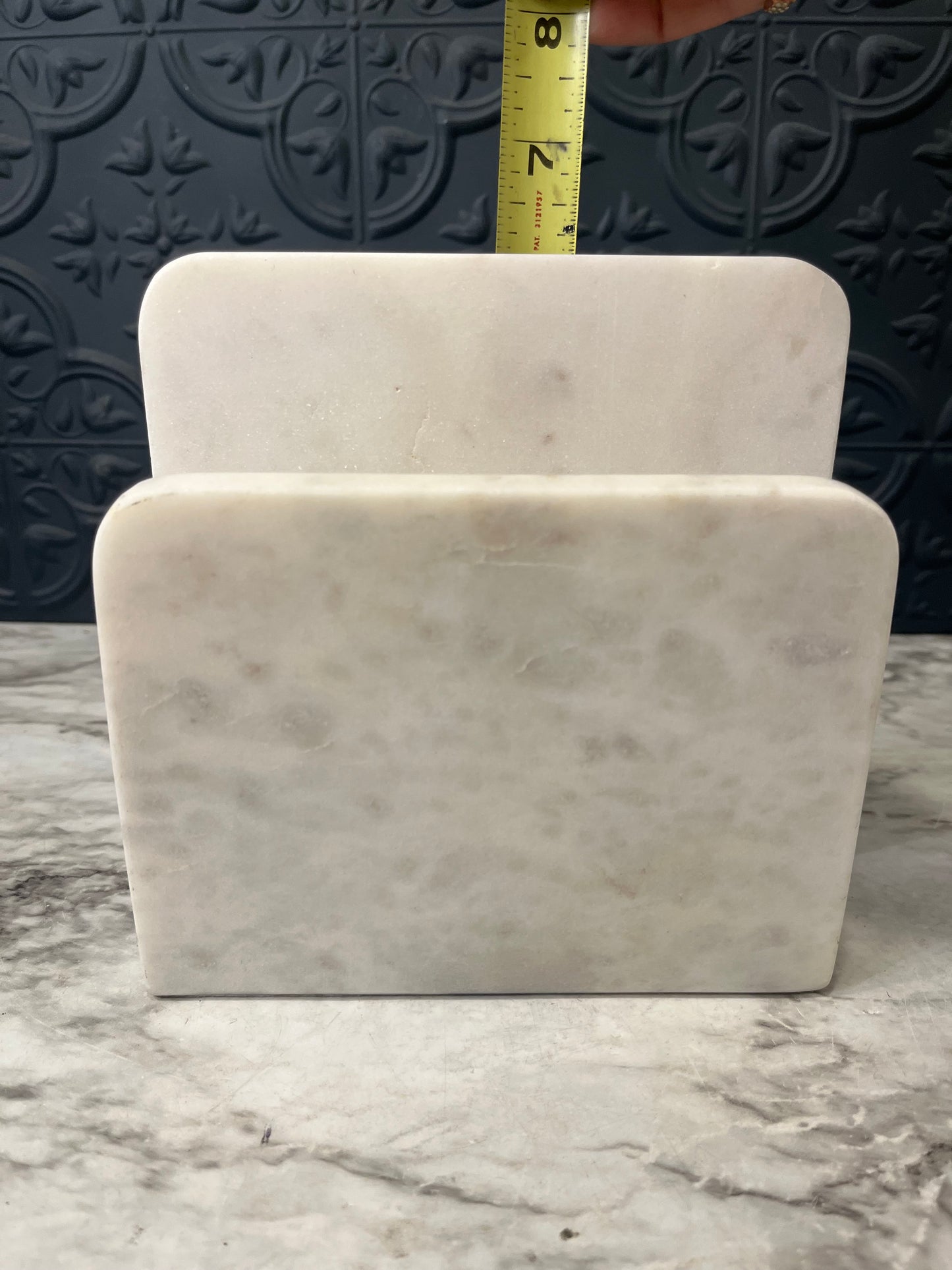 White Marble Napkin/Letter Holder