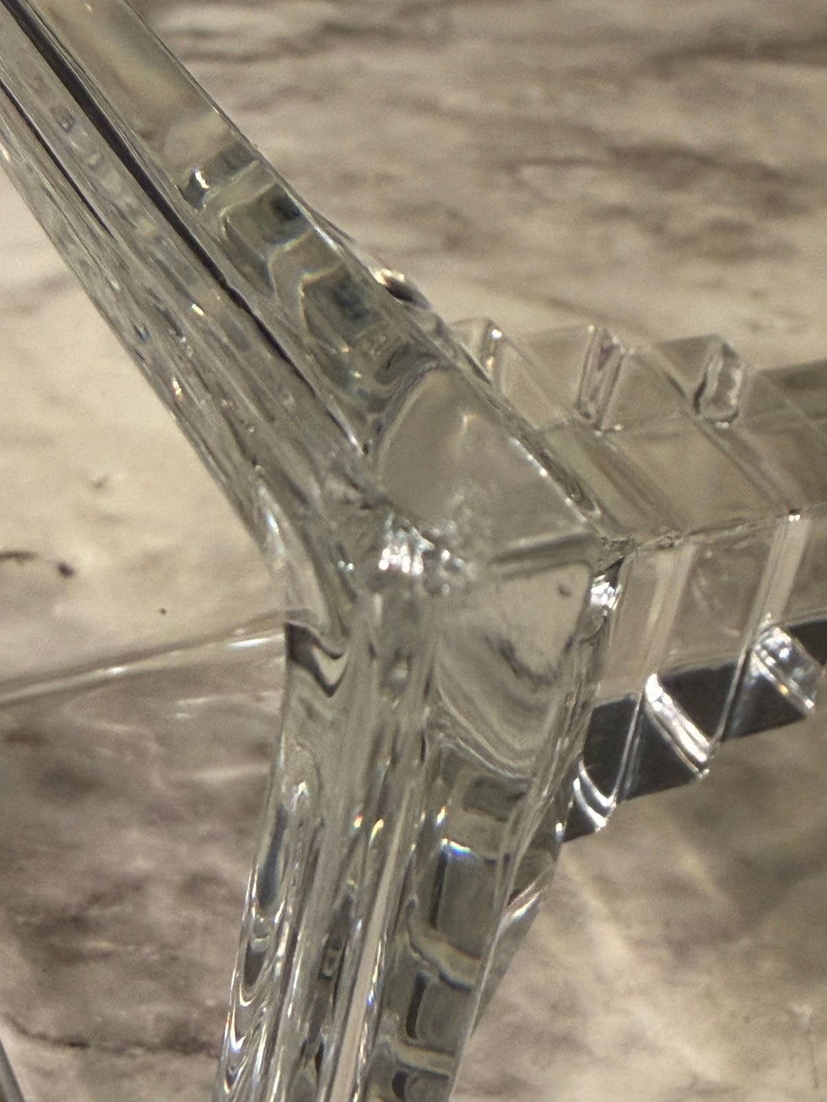 Crystal Square Candle Holder- Minor chip 8"