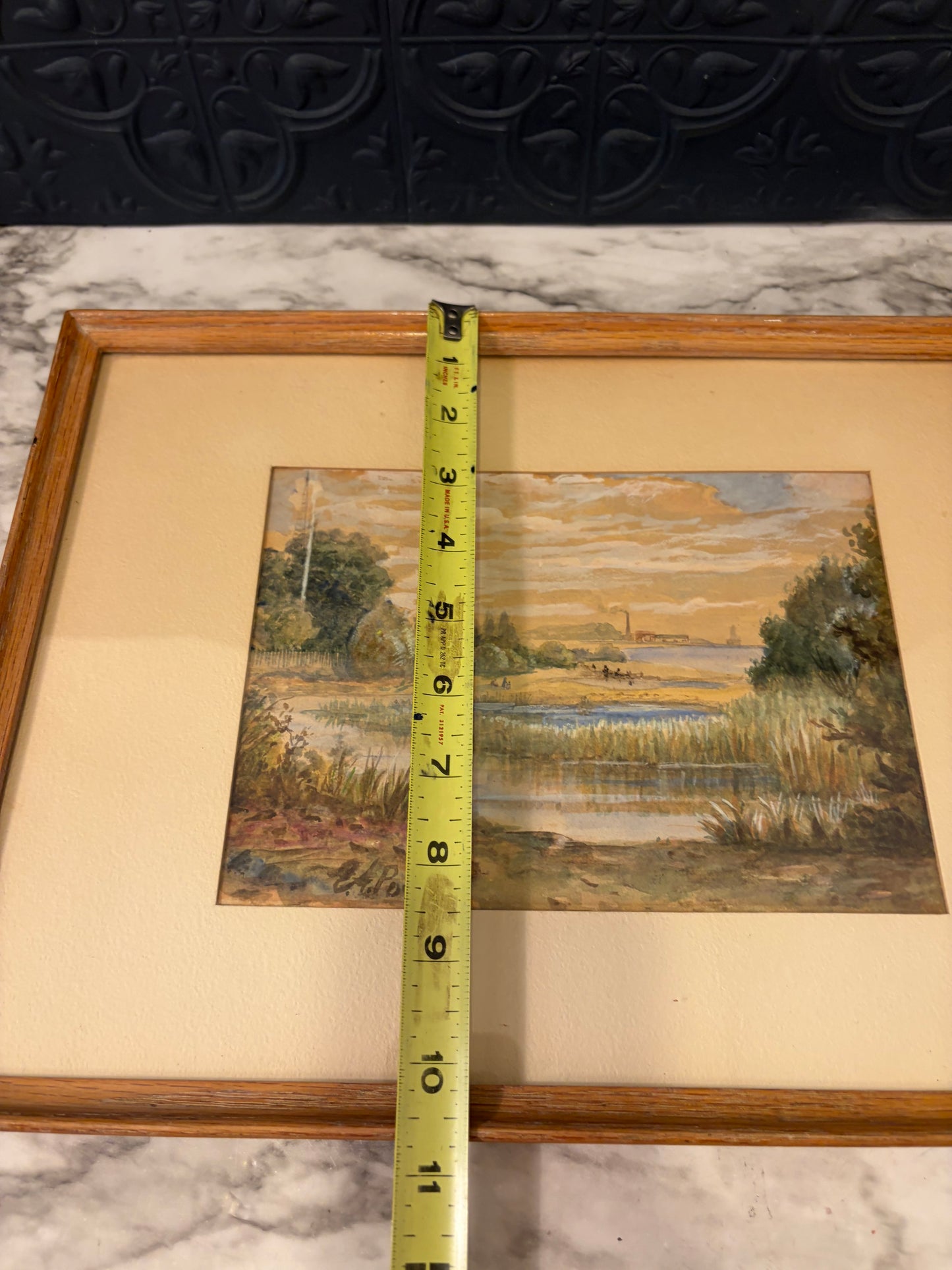 Watercolor Landscape Signed A. Power