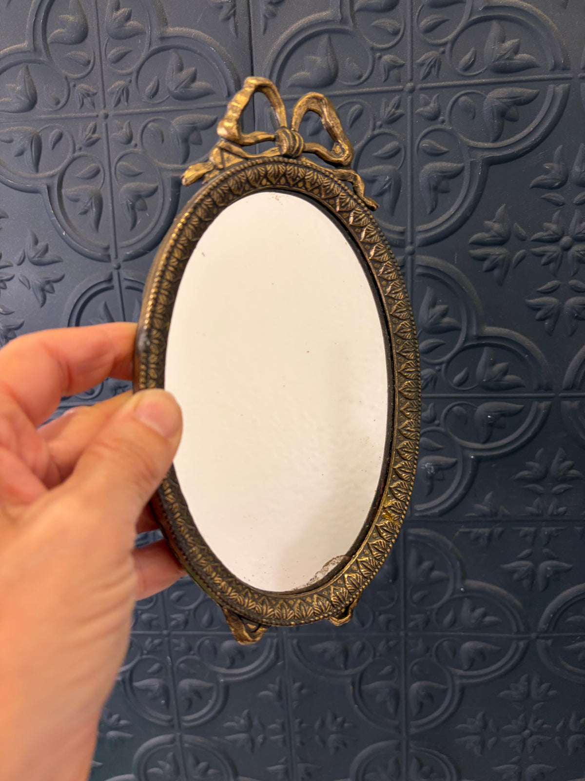 Oval Italian Mirror with Bow