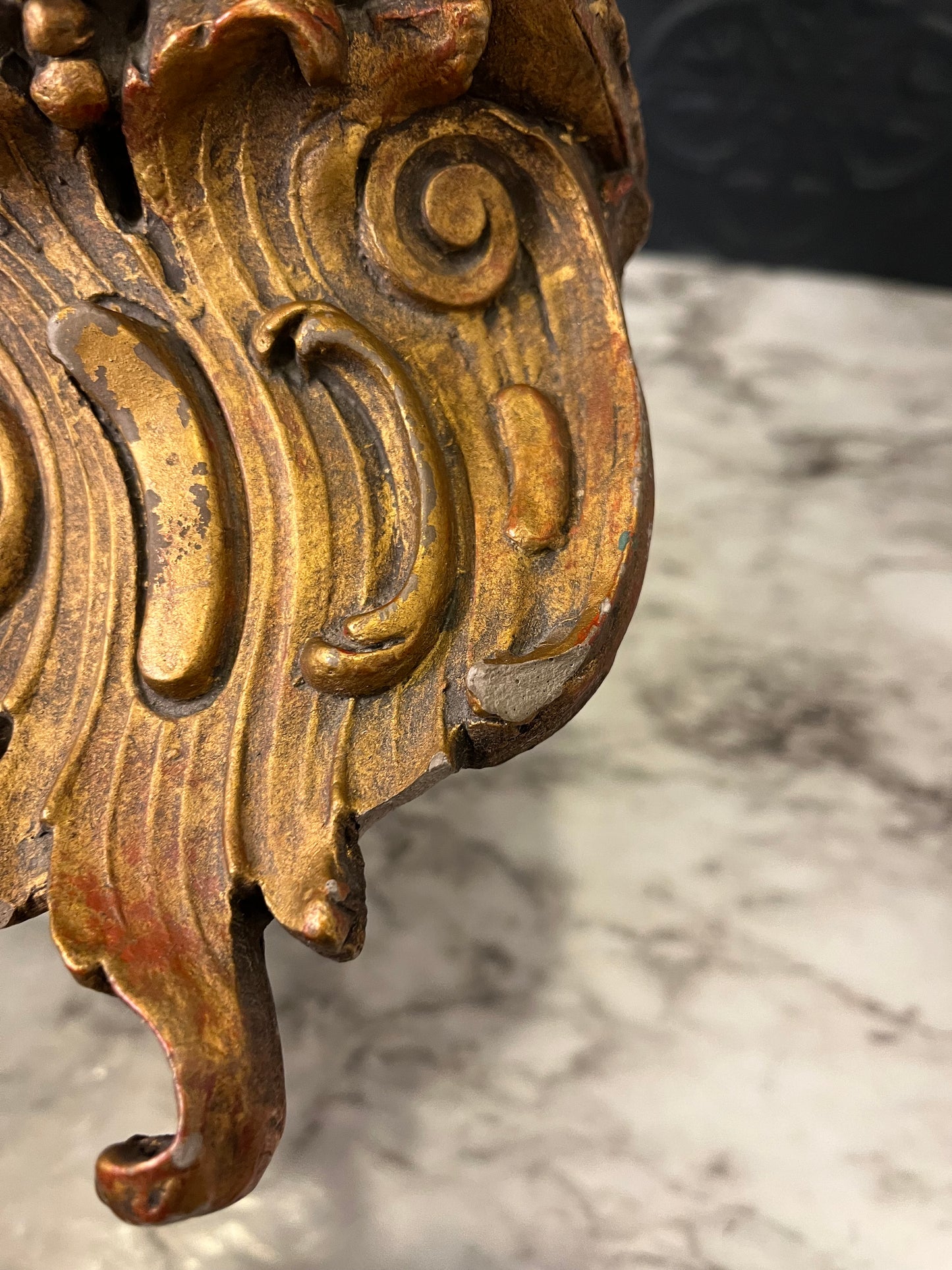 Vintage Goldtone Figure on Wall ledge Woman