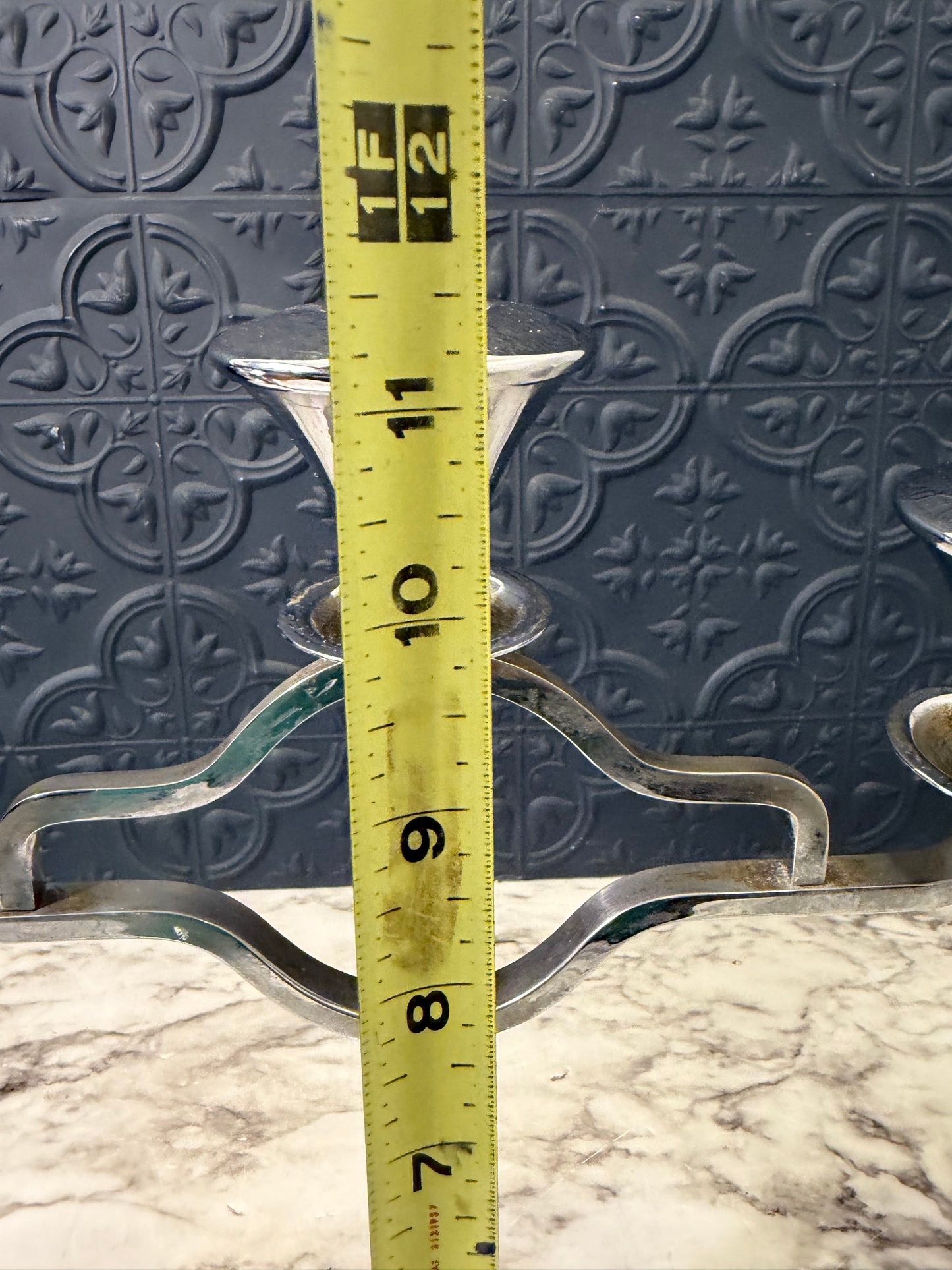 Silver Plate  Art Deco Candelabra 3 Arm