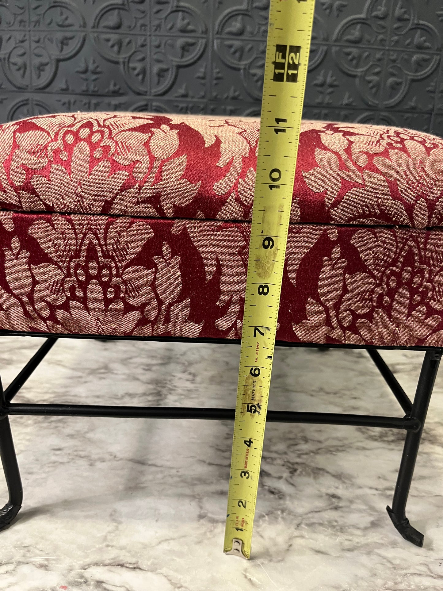 Red and Gold Storage Stool