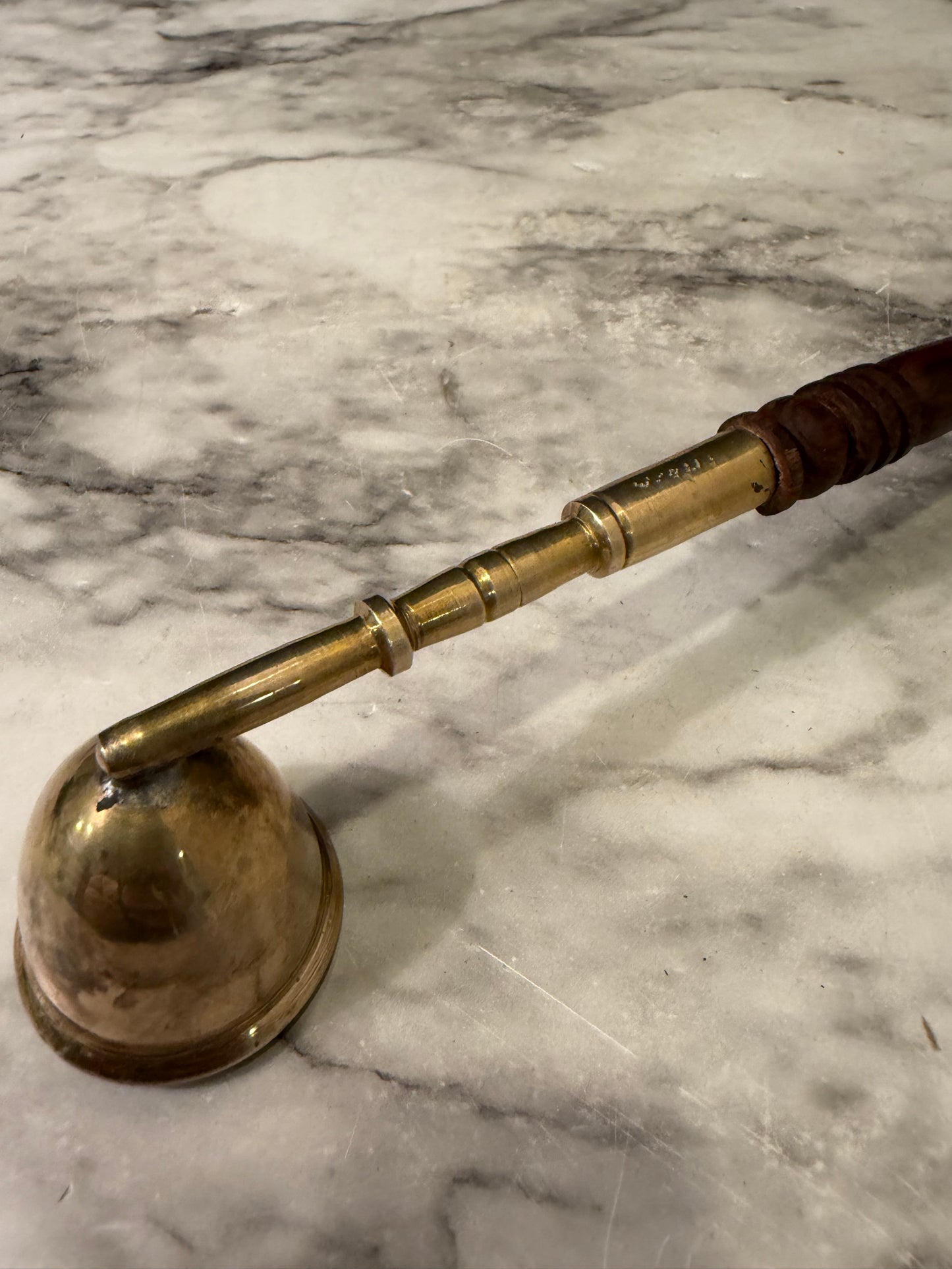 Candle Snuffer Brass and Wood