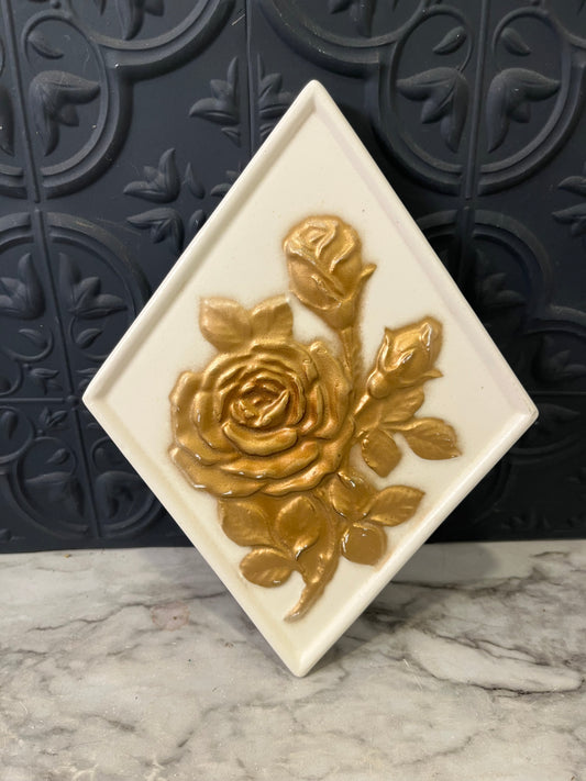 Ardco White and Gold Rose