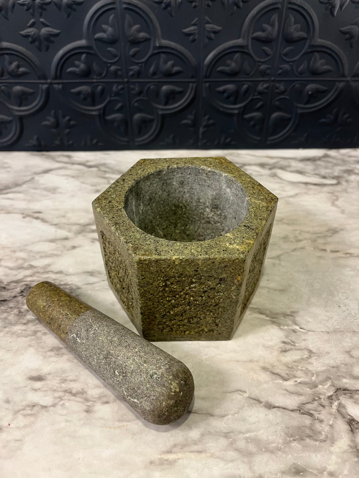 Green Stone Mortar and Pestle