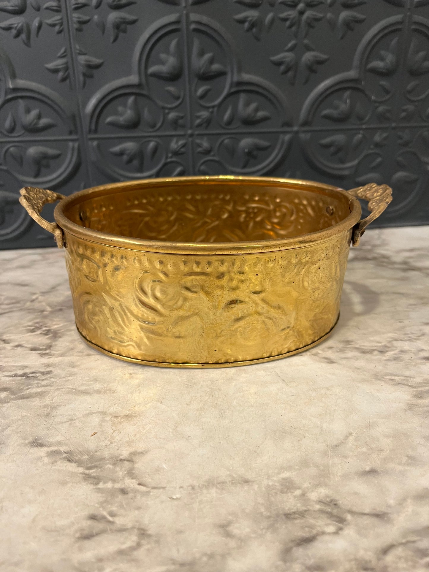 Brass Planter with Handles 6.5"