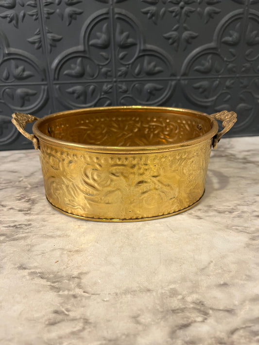 Brass Planter with Handles 6.5"