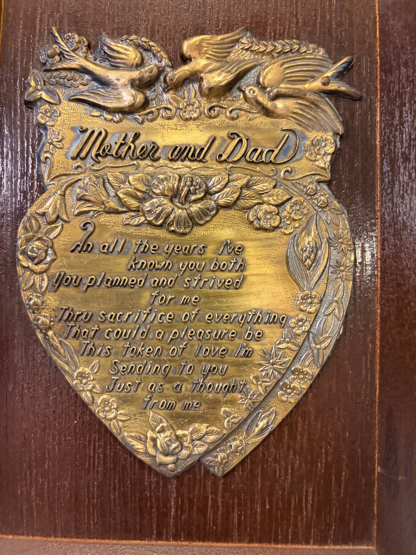 Mother and Dad Plaque