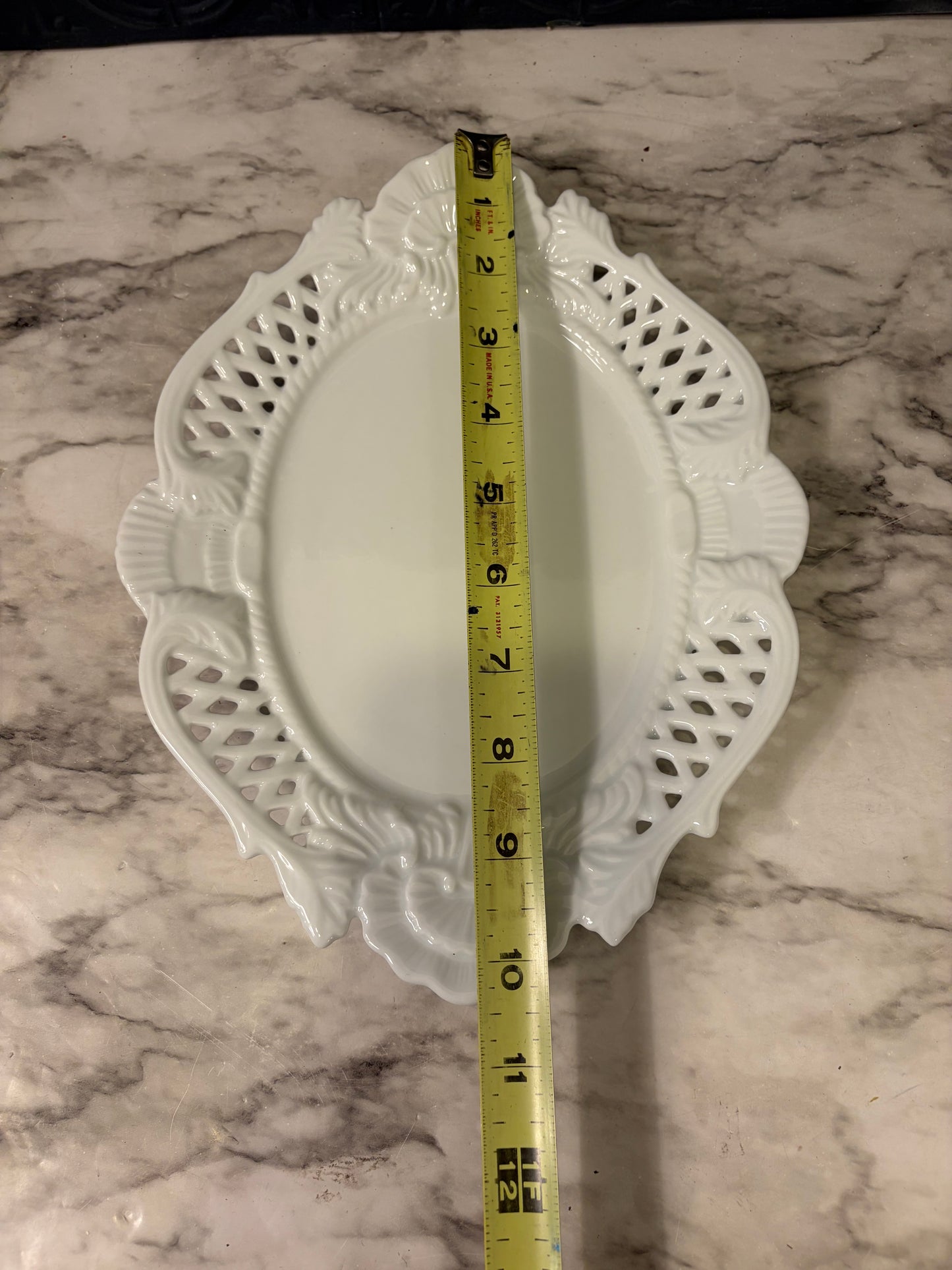 Oval Milkglass Twos Company Tray