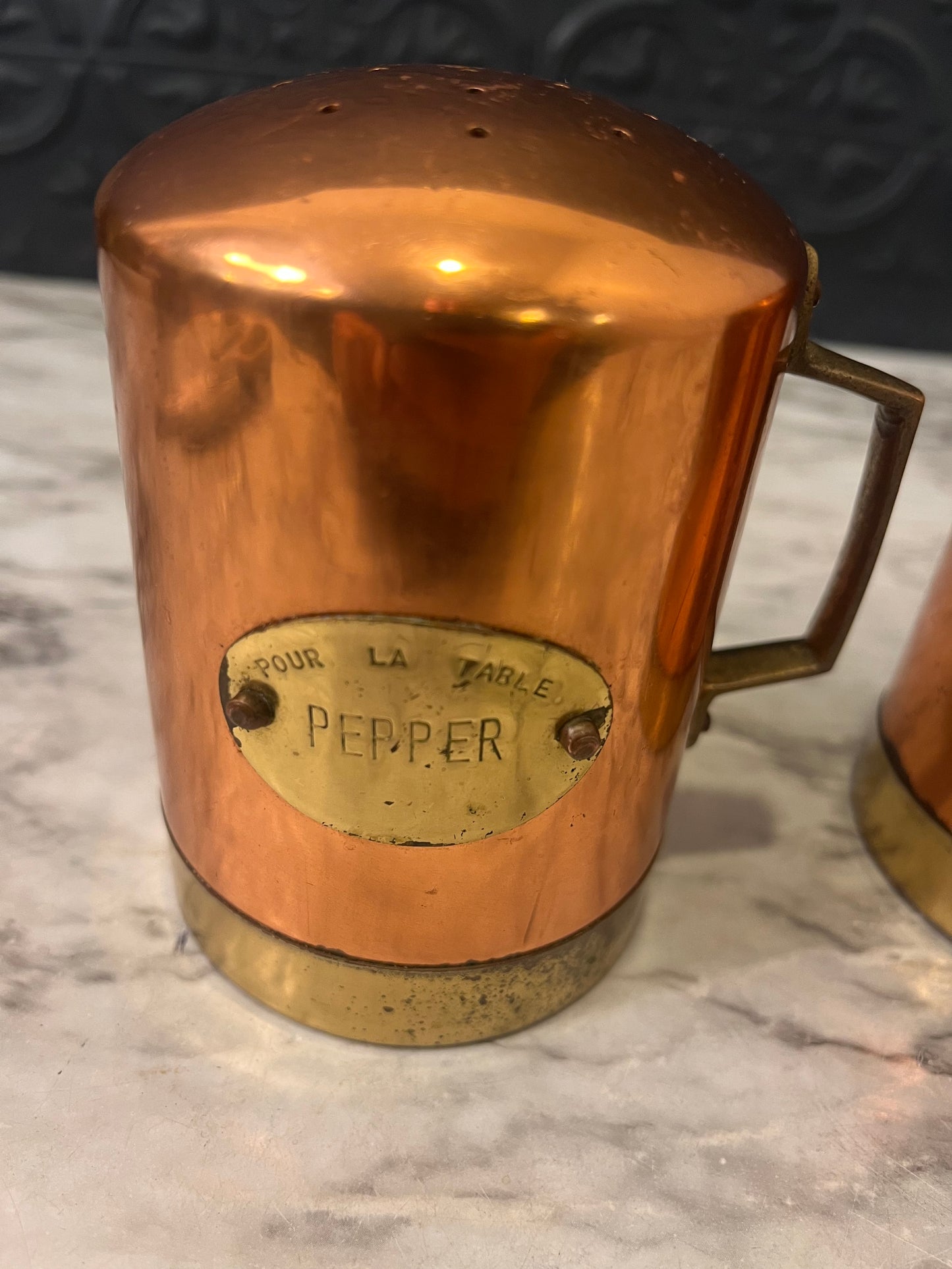 Pour Le Table Copper Salt and Pepper