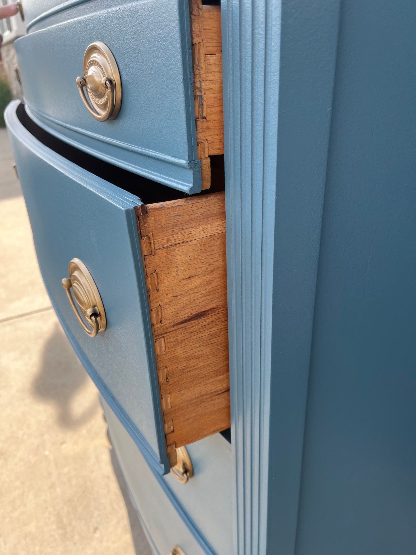 Dixie Highboy Blue Dresser