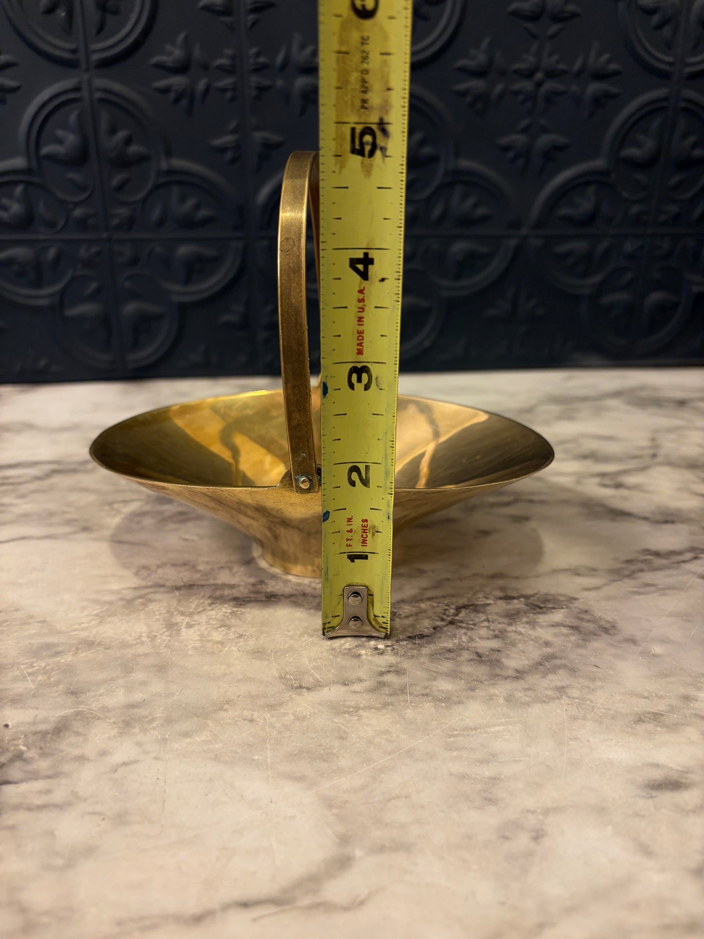 Small Brass Basket with Handle