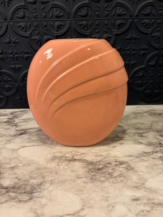 Peach Art Deco Round Vase