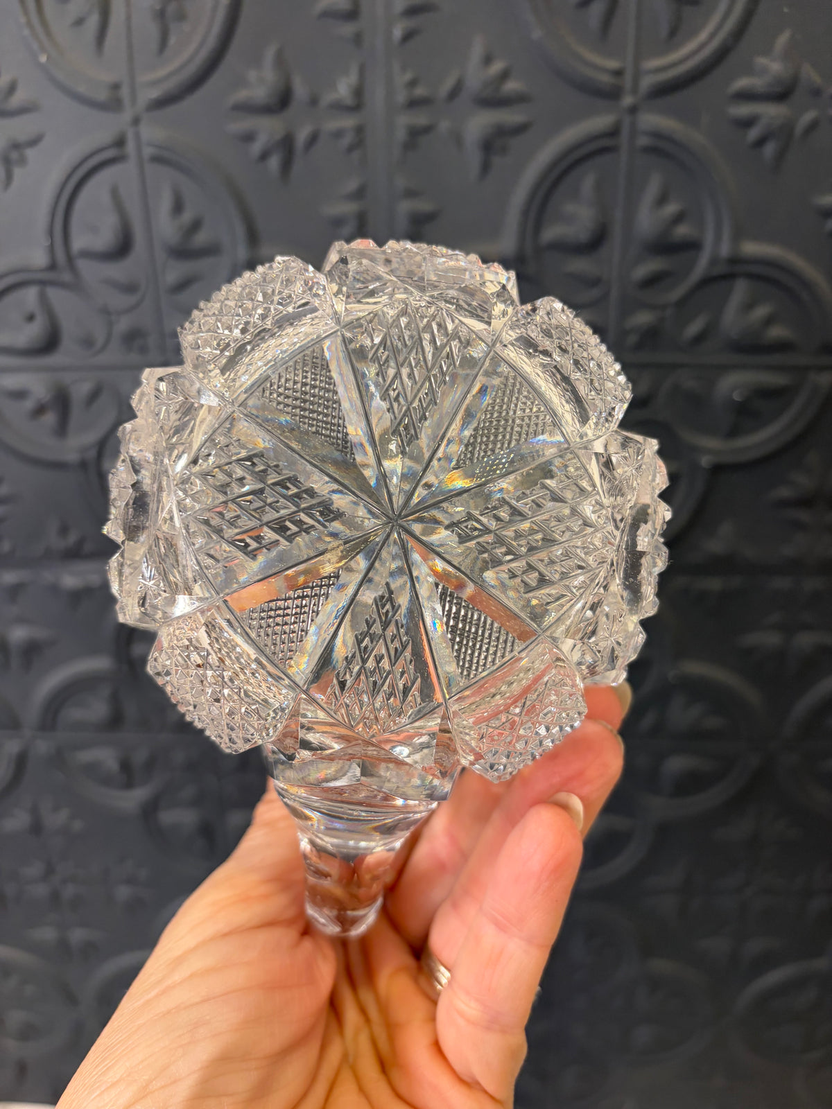 American Brilliant Period Cut Crystal Creamer