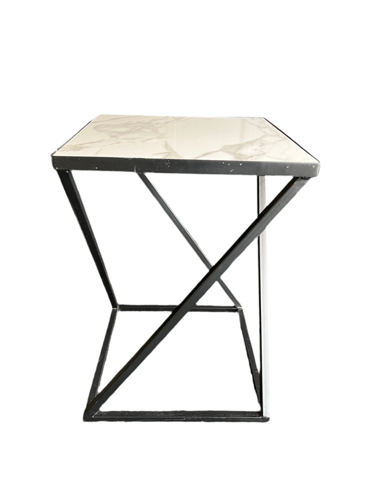 Small black and marble geo table