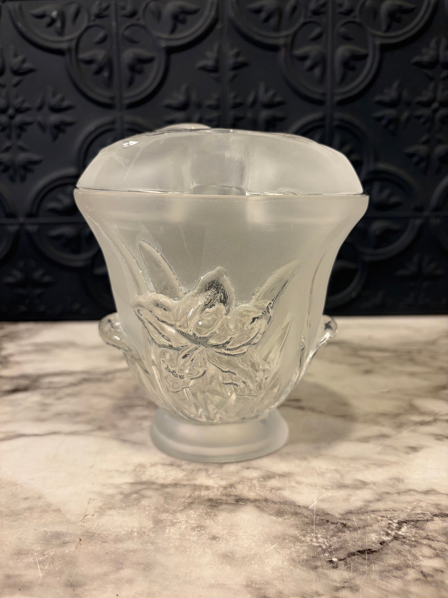 Frosted Crystal flower vase