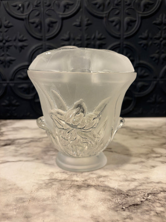 Frosted Crystal flower vase