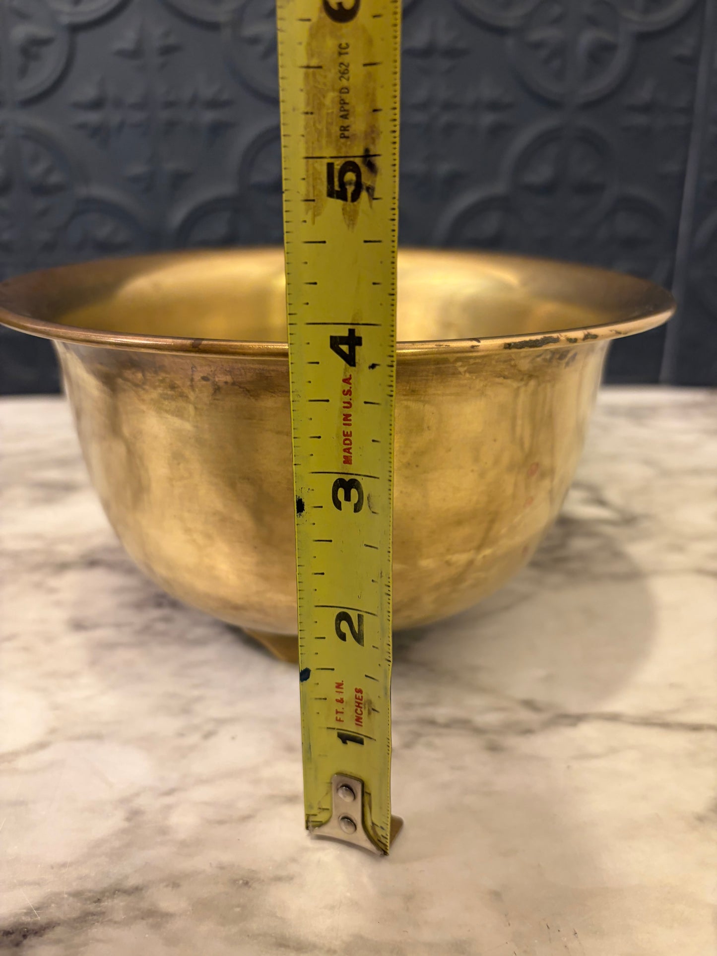7" Brass Bowl with 3 Feet (2)
