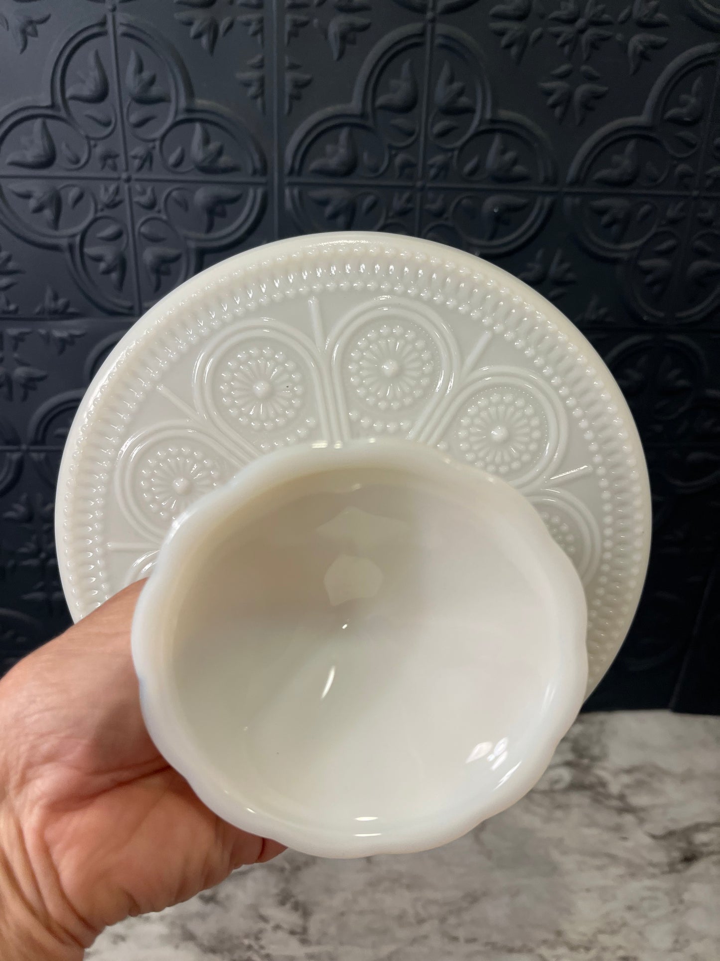 Small Milk Glass Cake Stand