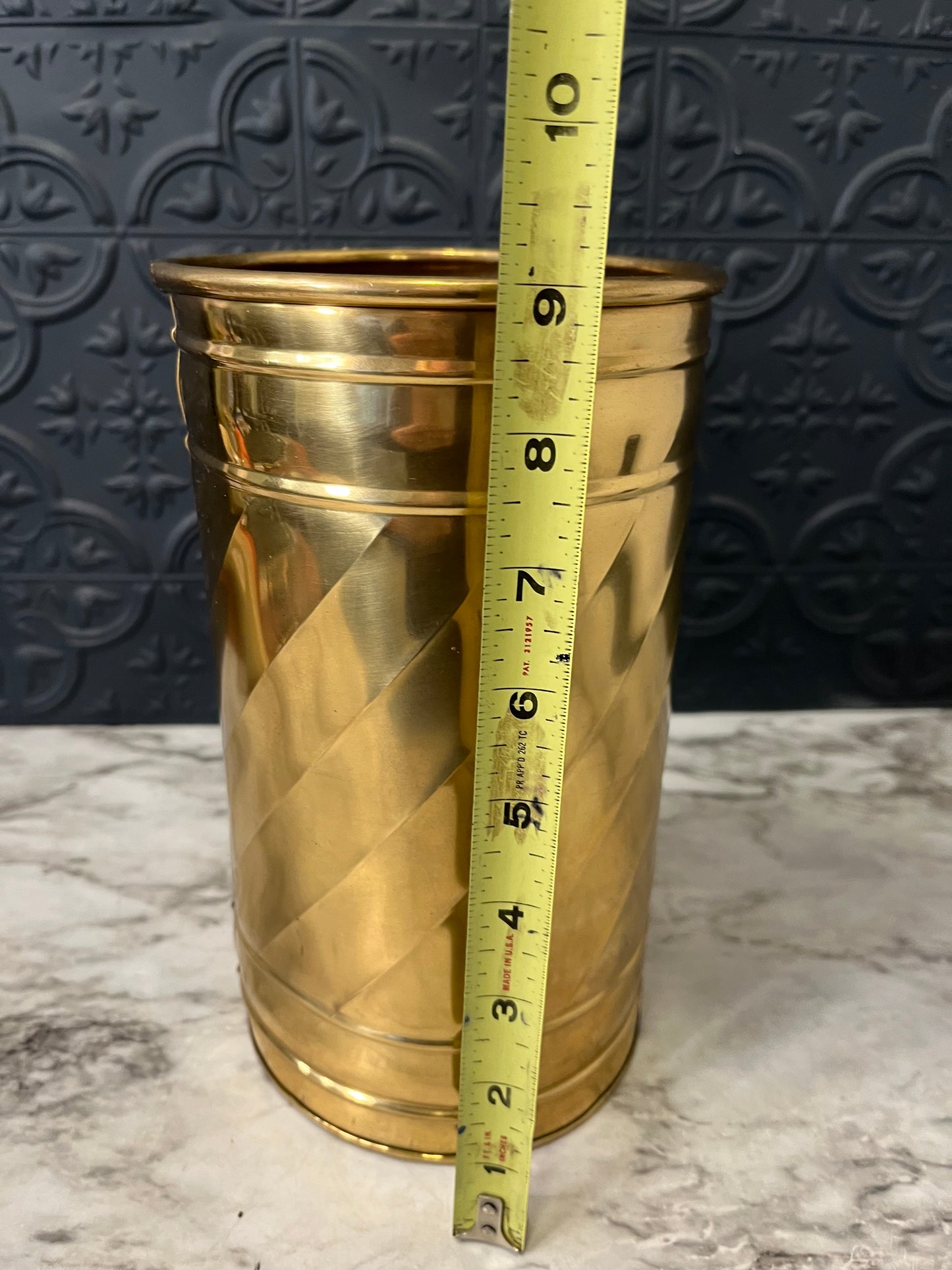 Cylinder Brass Vase 9"