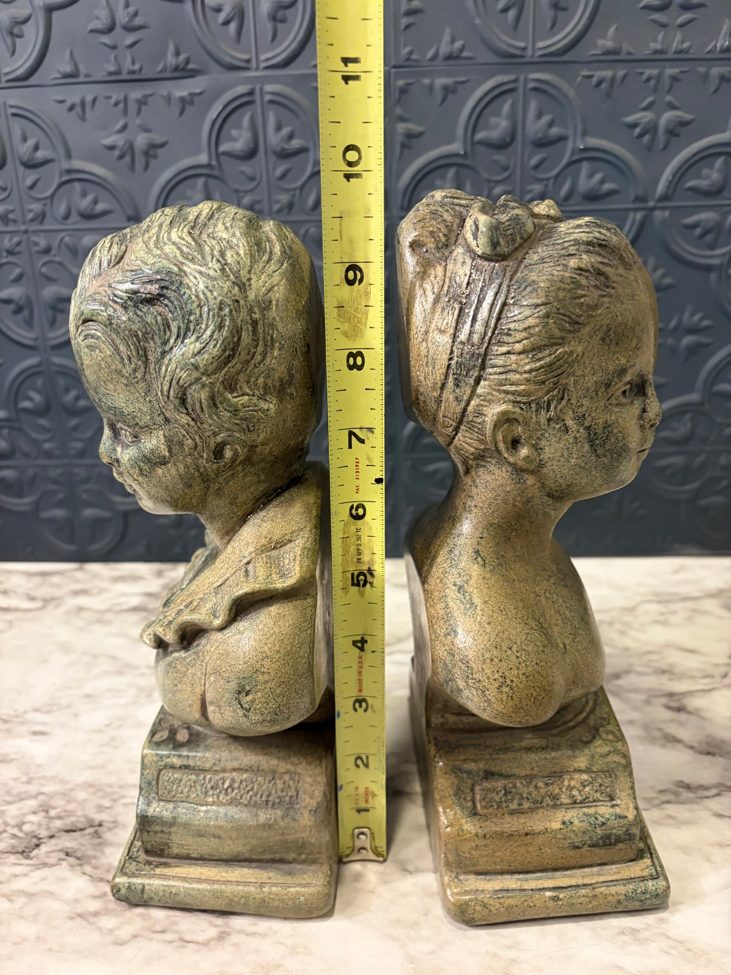 Alexander Backer Boy and Girl Bookends AS IS