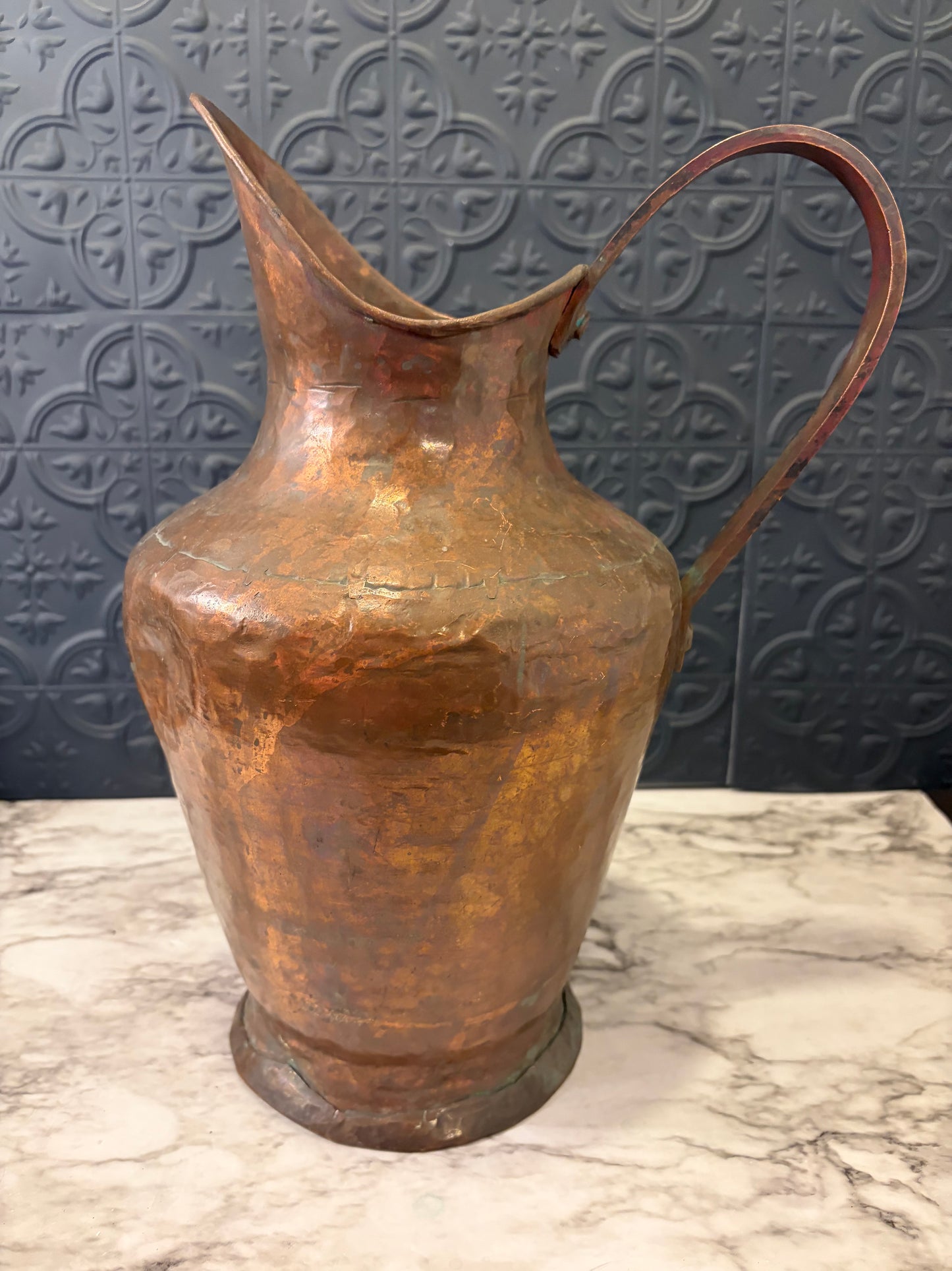 Large Copper Pitcher 14"