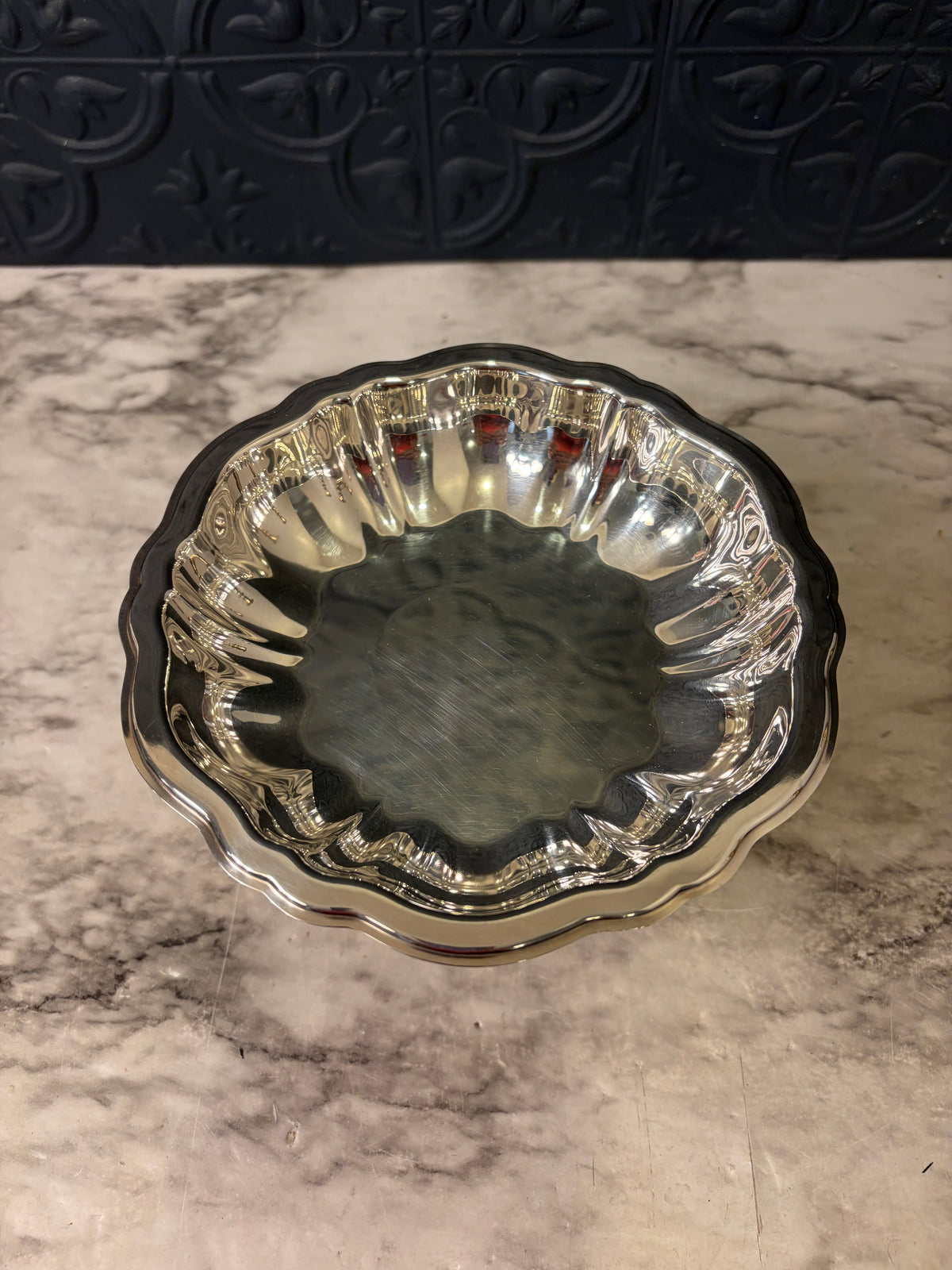 3" Tall Silver plate Pedestal Bowl