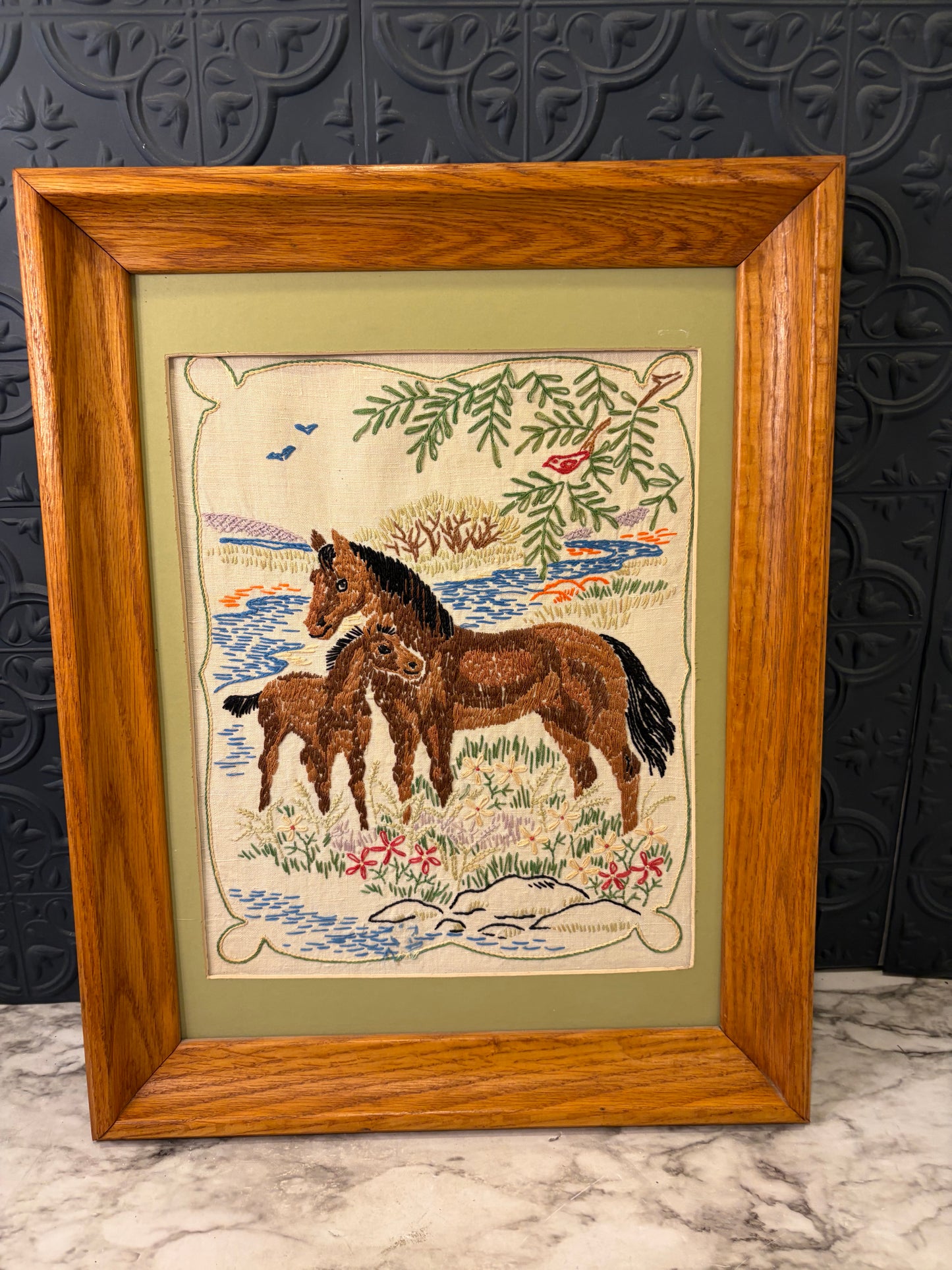 Horse Stitchery Framed