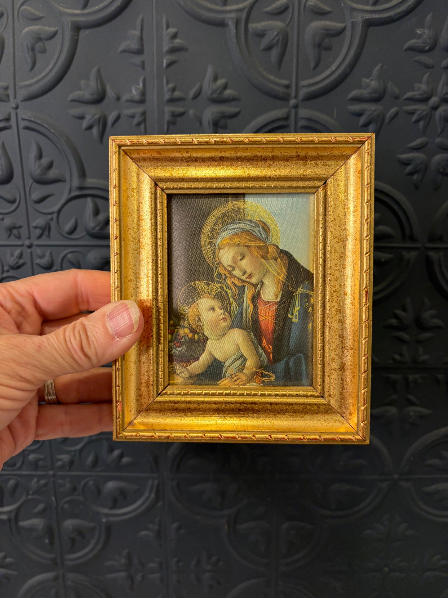 Silk Print of Madonna and Child