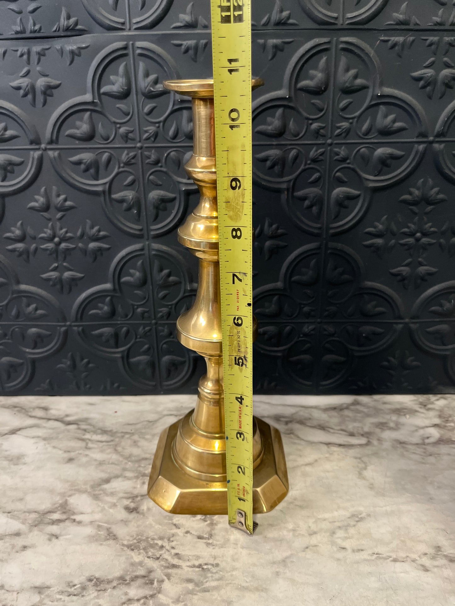 Brass Candle Holder 10.75 "