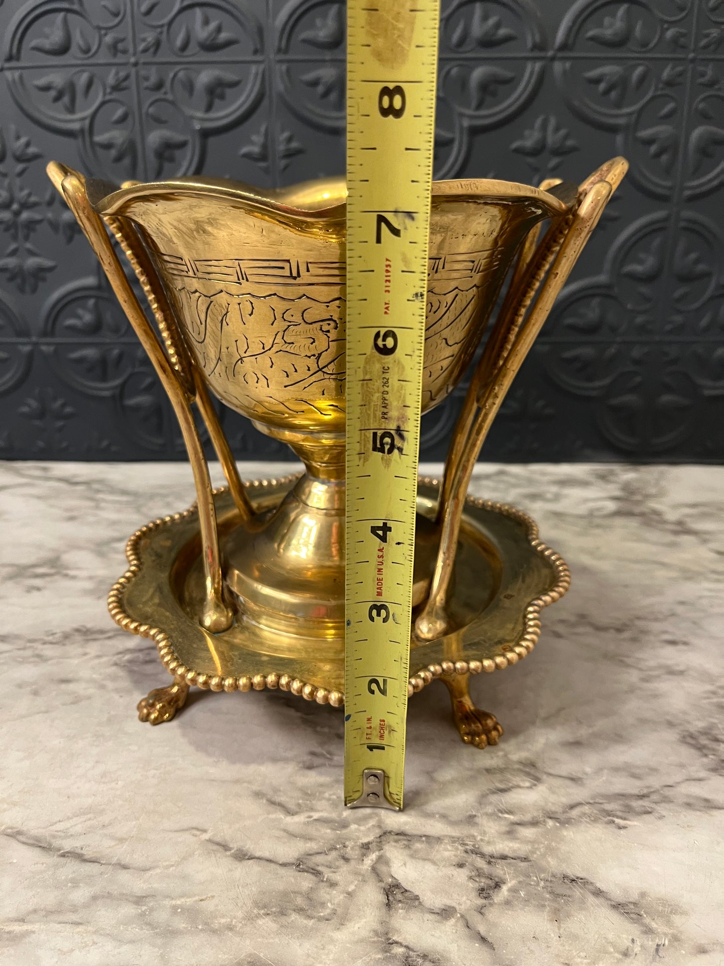 Brass Urn with Lions Paw Feet