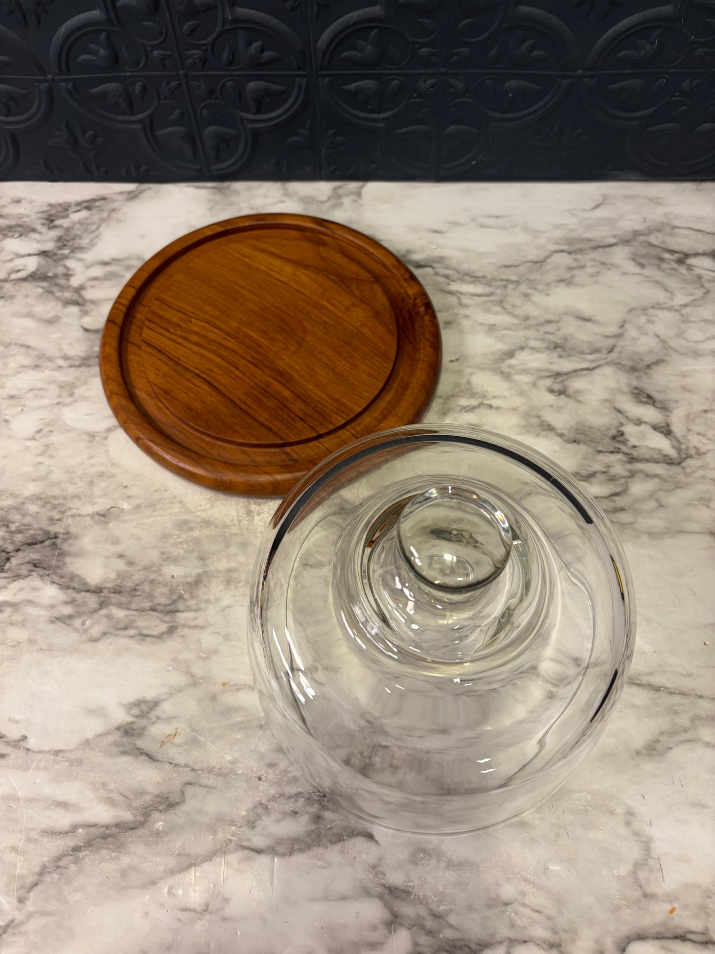 Teakwood and Glass Cheese Dome