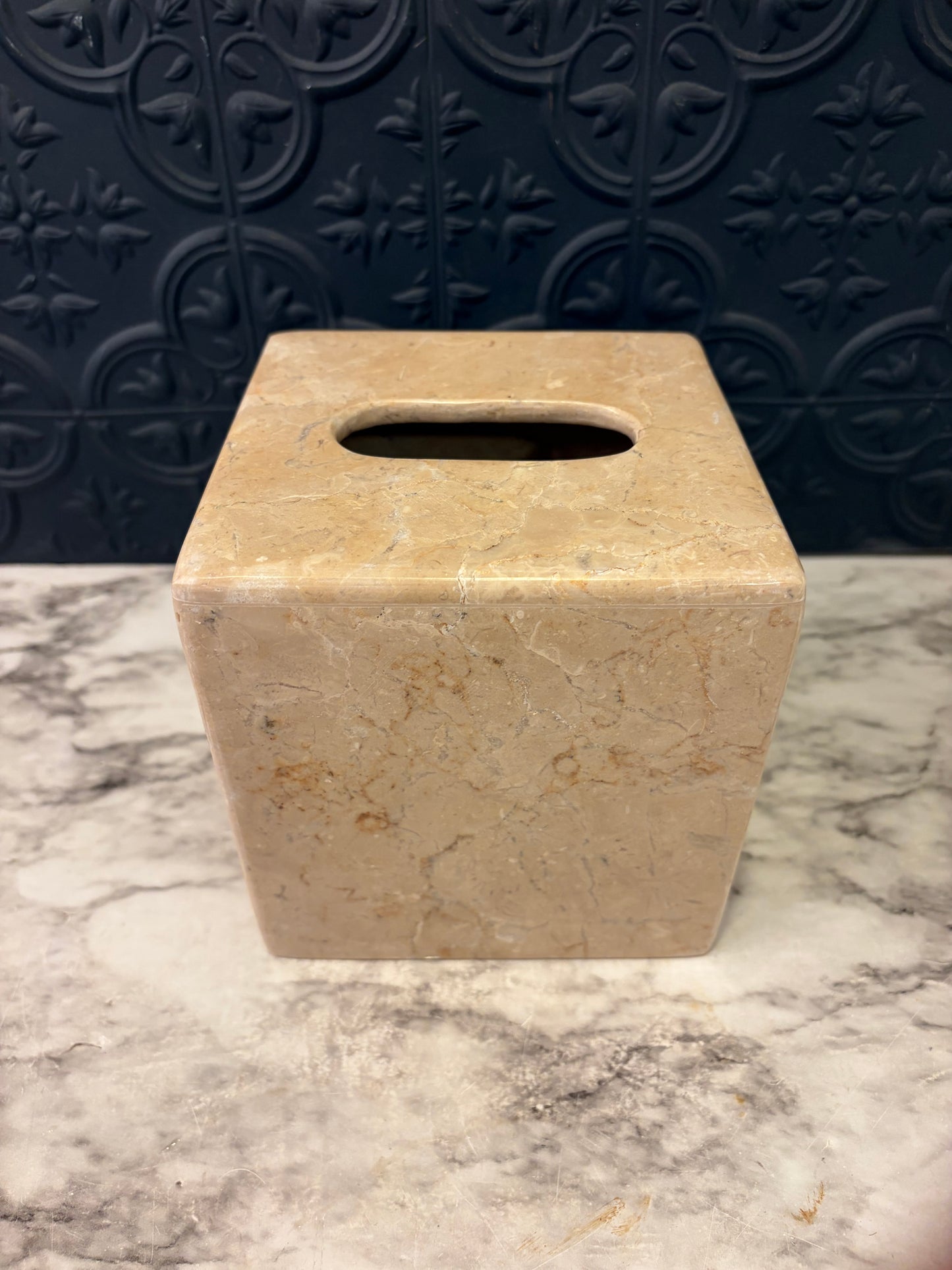 Beige Stone Tissue Box Cover