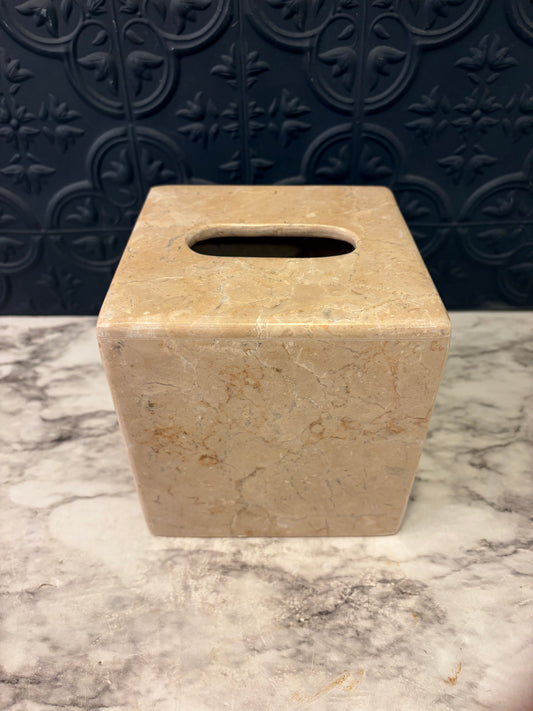 Beige Stone Tissue Box Cover