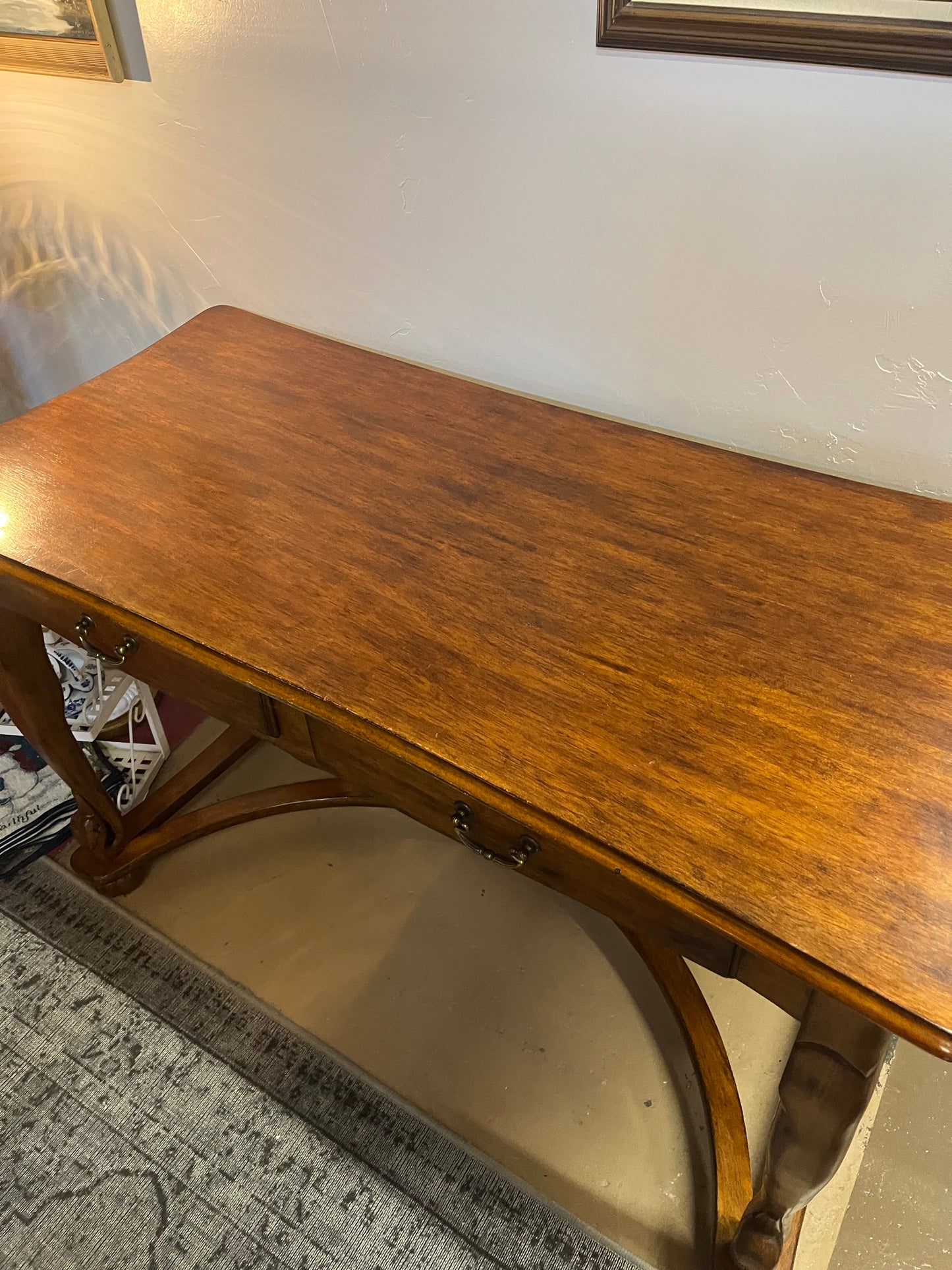 Wood Desk with Swan Legs