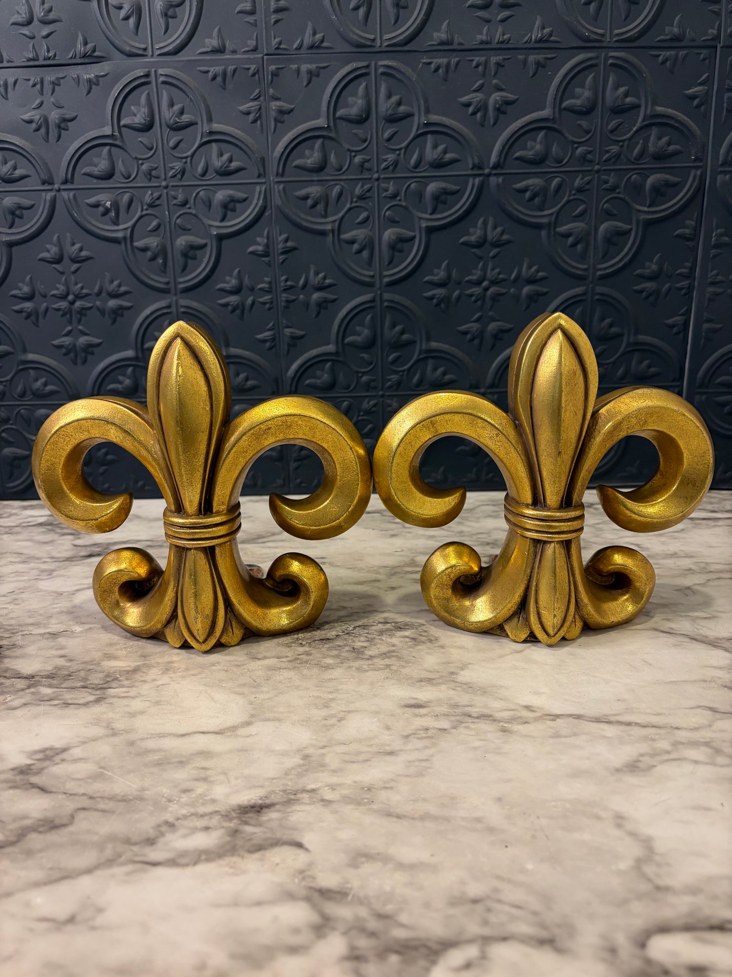 Gold Fleur De Lis Bookends