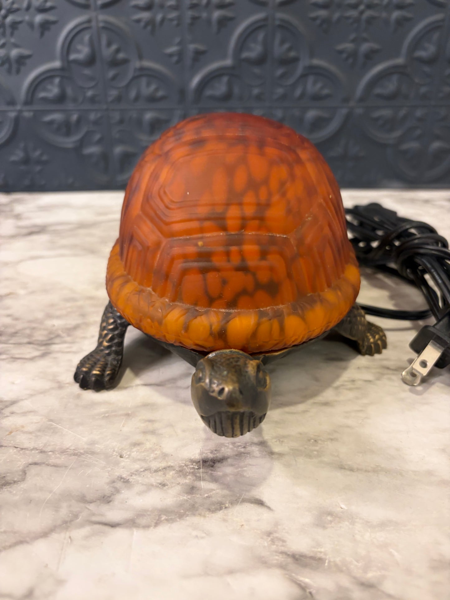Turtle Lamp with Amber Shell