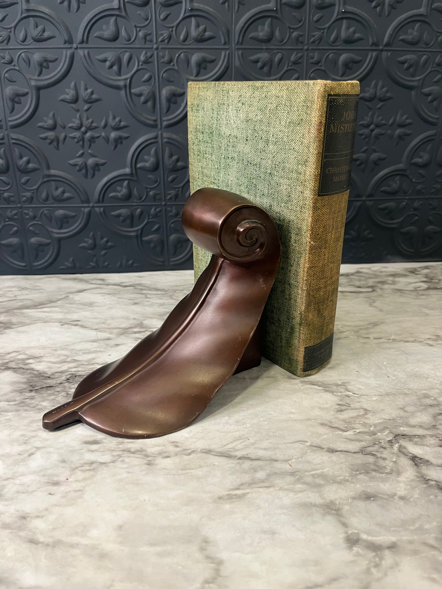 Bronze colored Scroll Bookend