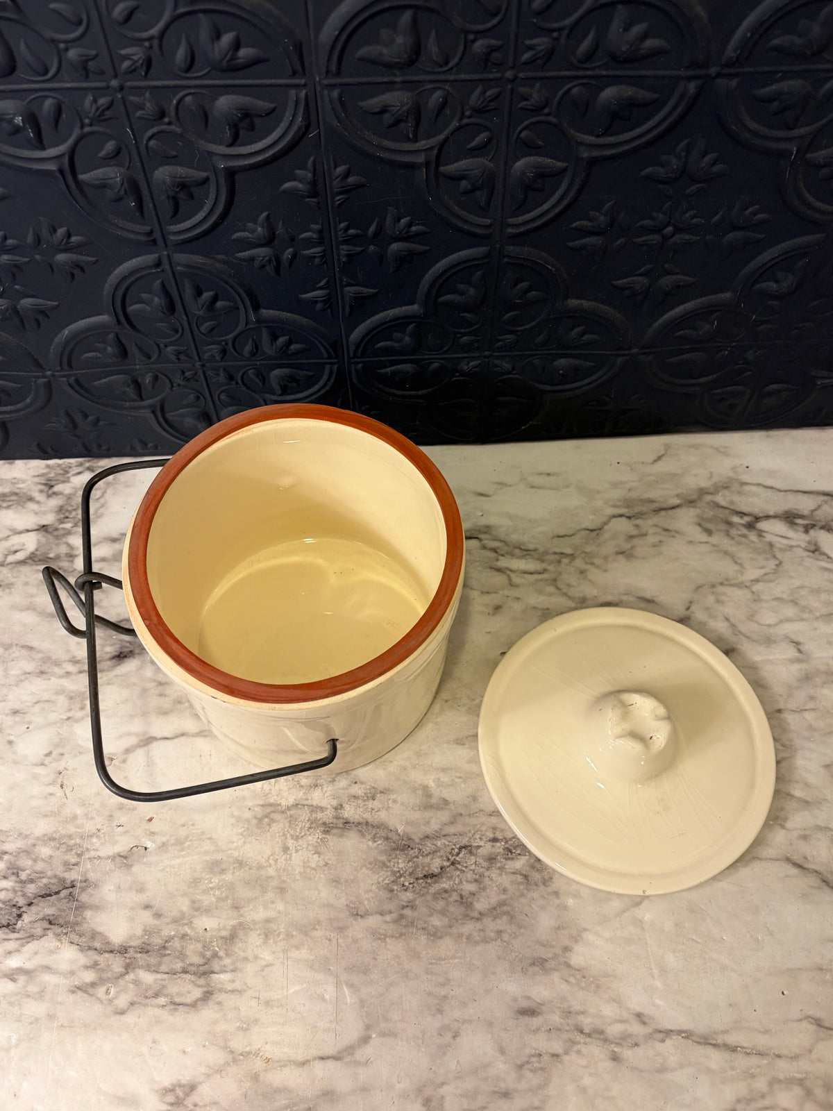 Vintage Cream Dairy Crock
