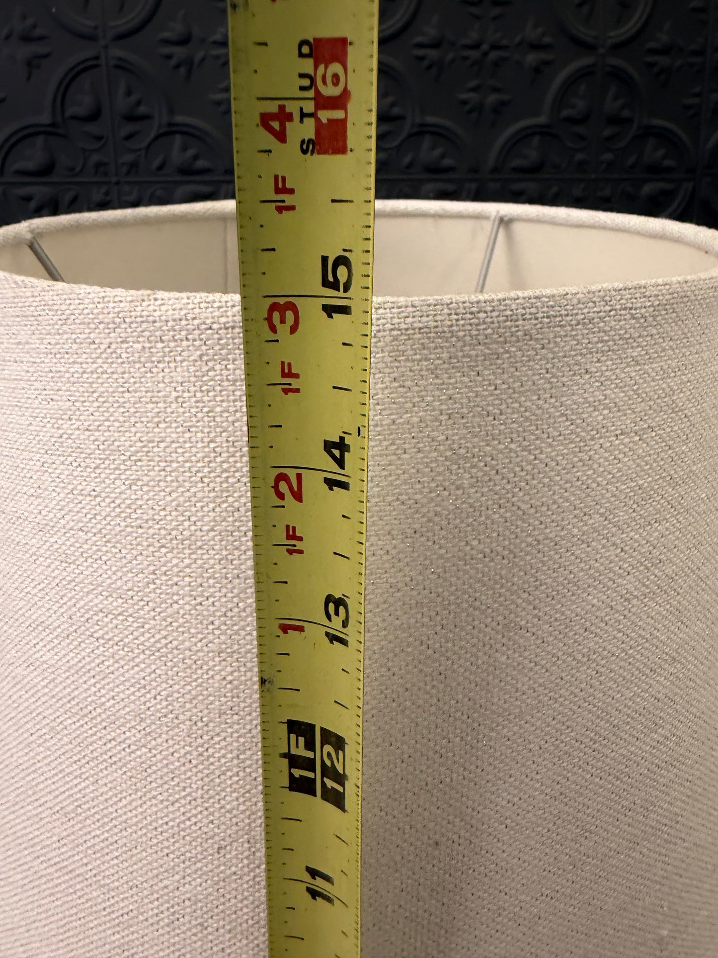 Hobnail Milk Glass Lamp 15"