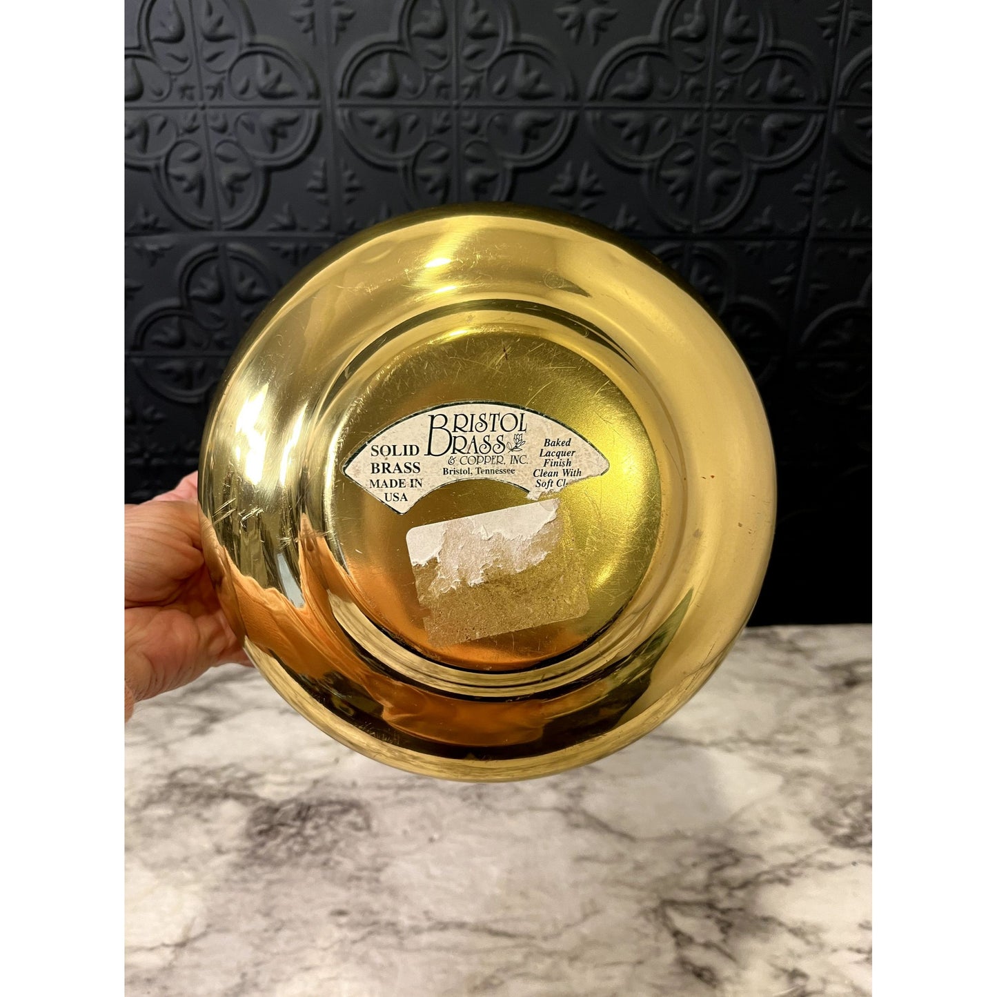 Shallow Brass Bowl Planter