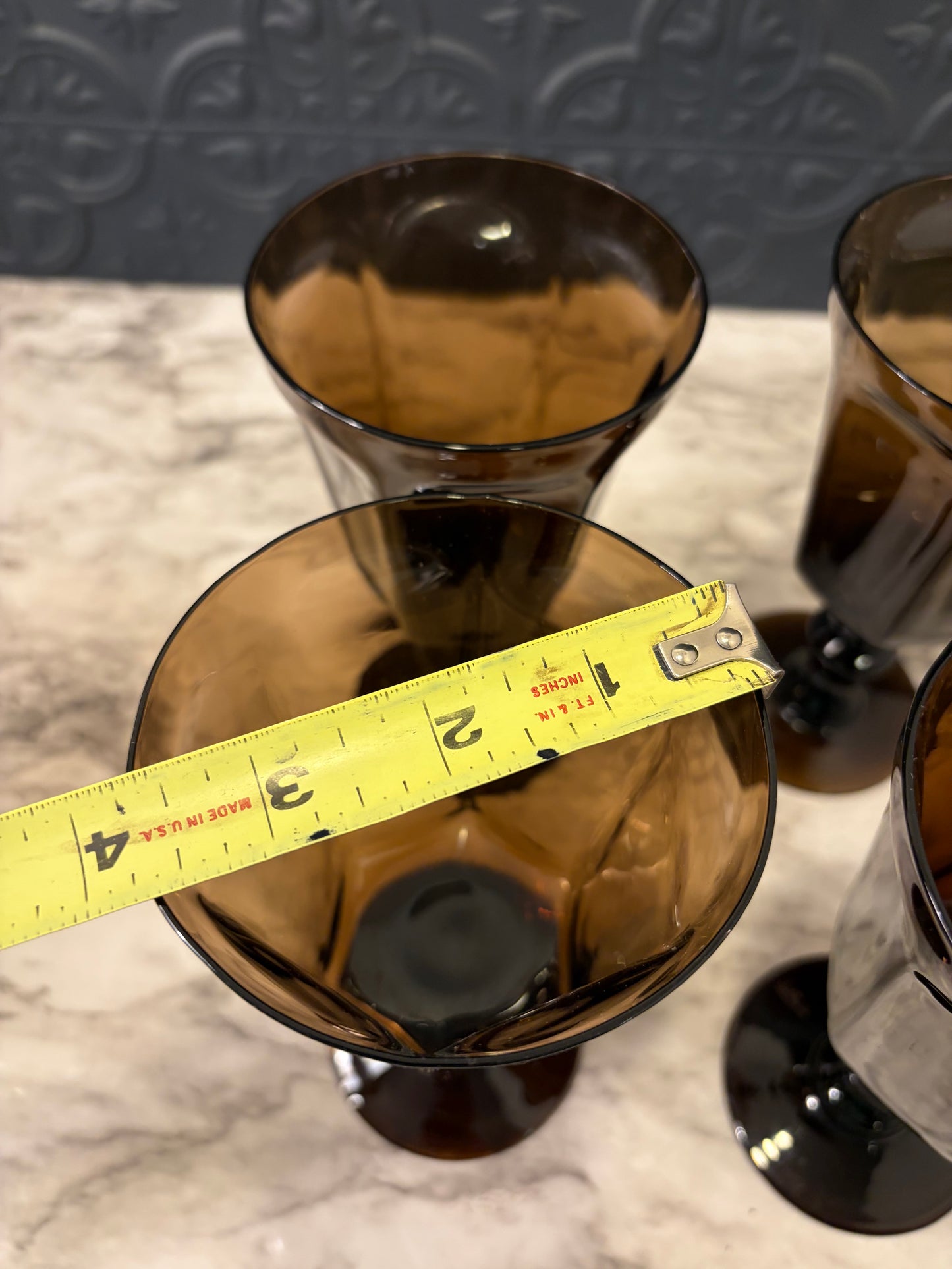 Lenox 6.75" Brown Glass Goblet Set of 4