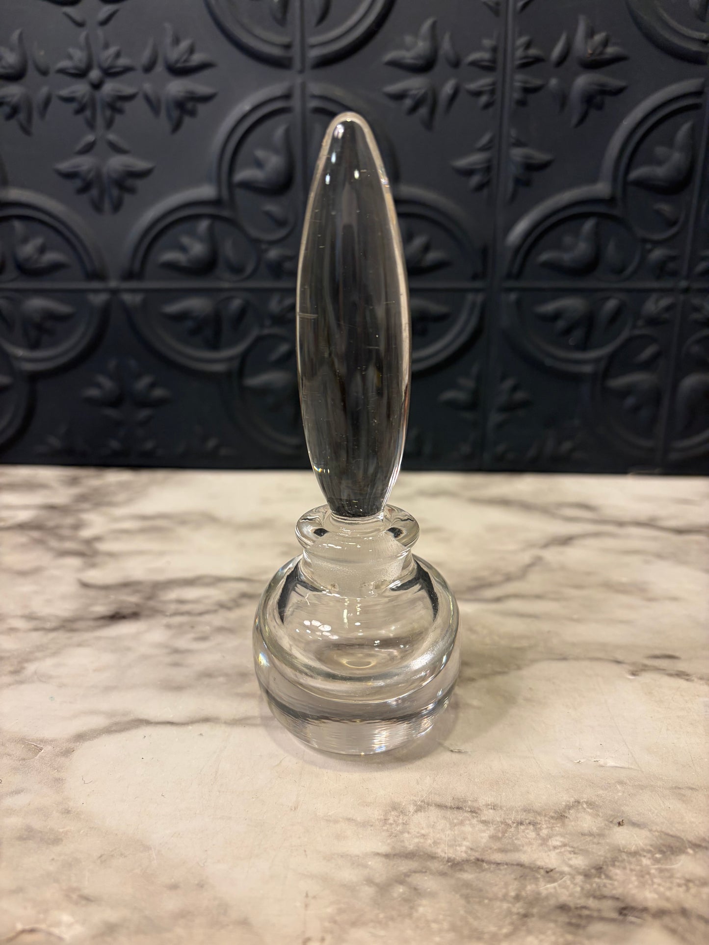 Clear Blown Glass Perfume Bottle AS IS