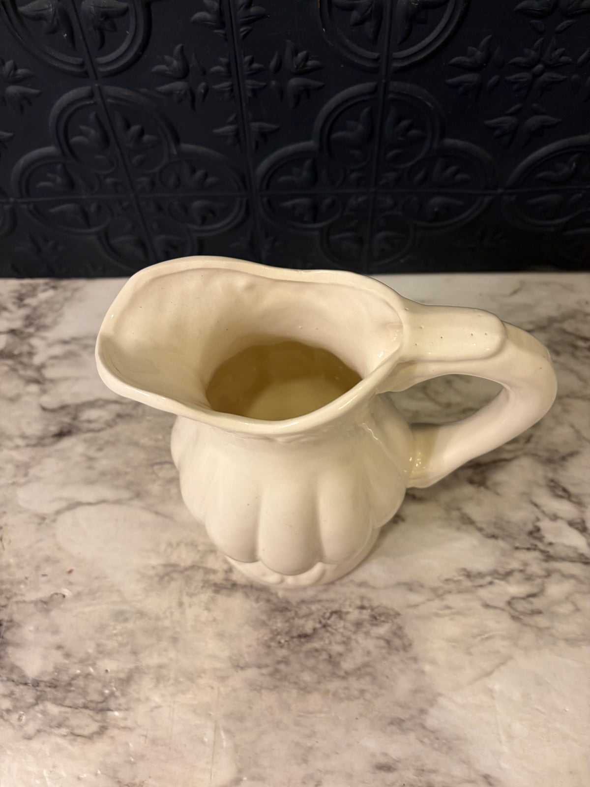 USA Pottery Cream Ceramic Pitcher