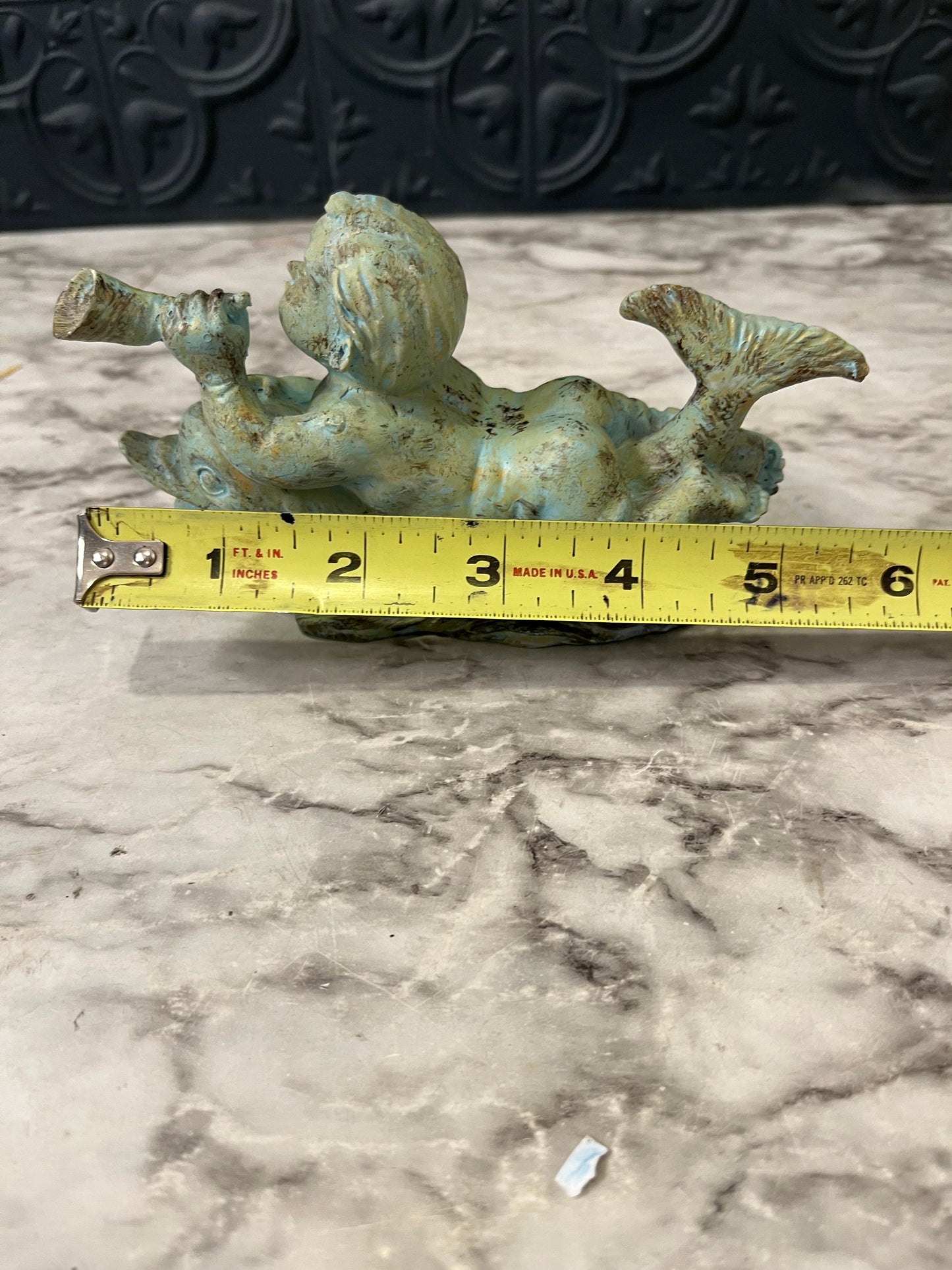 Vintage Child Riding a Dolphin Cast iron